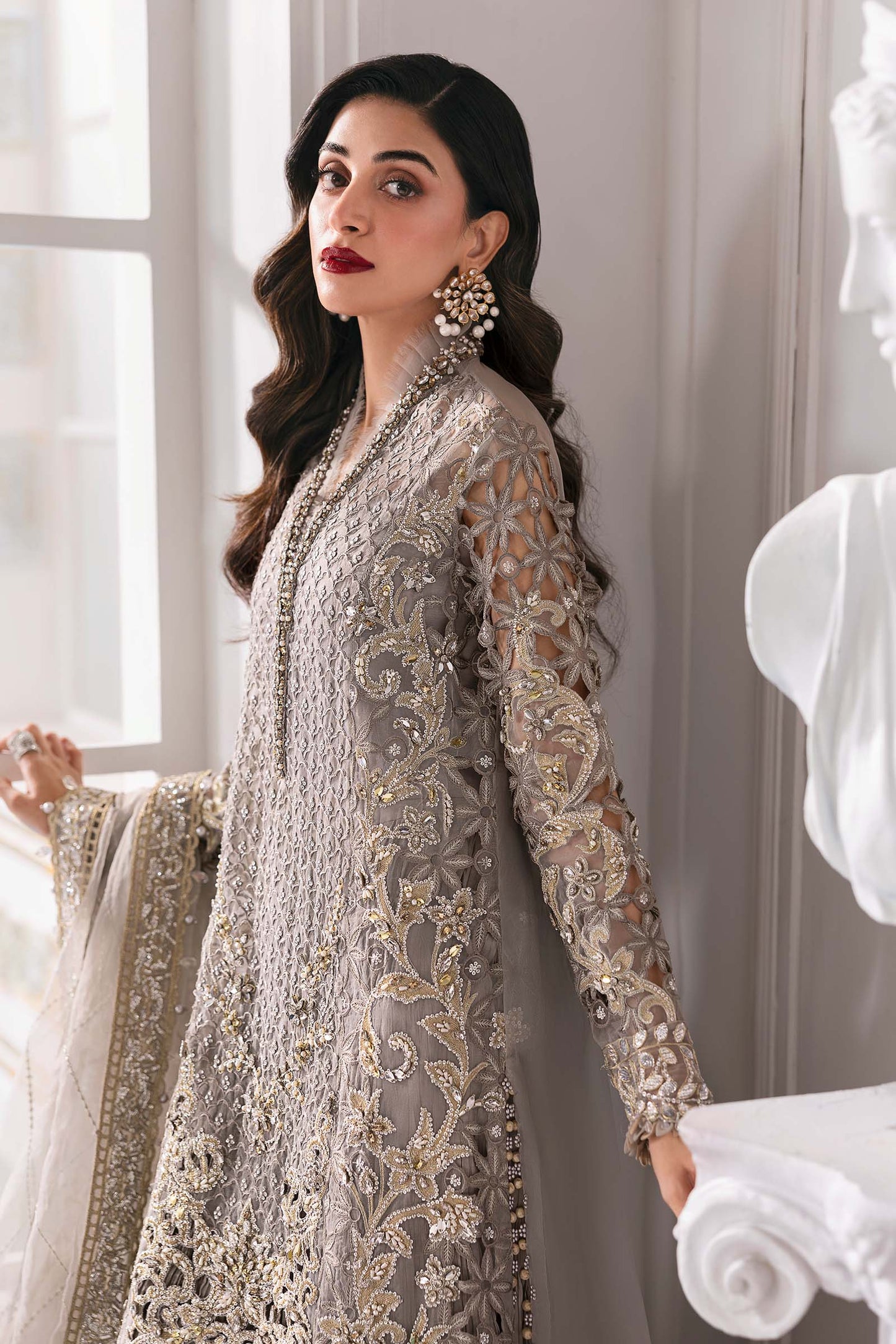 3 Piece Unstitched Embroidered Organza Suit | BD-3006