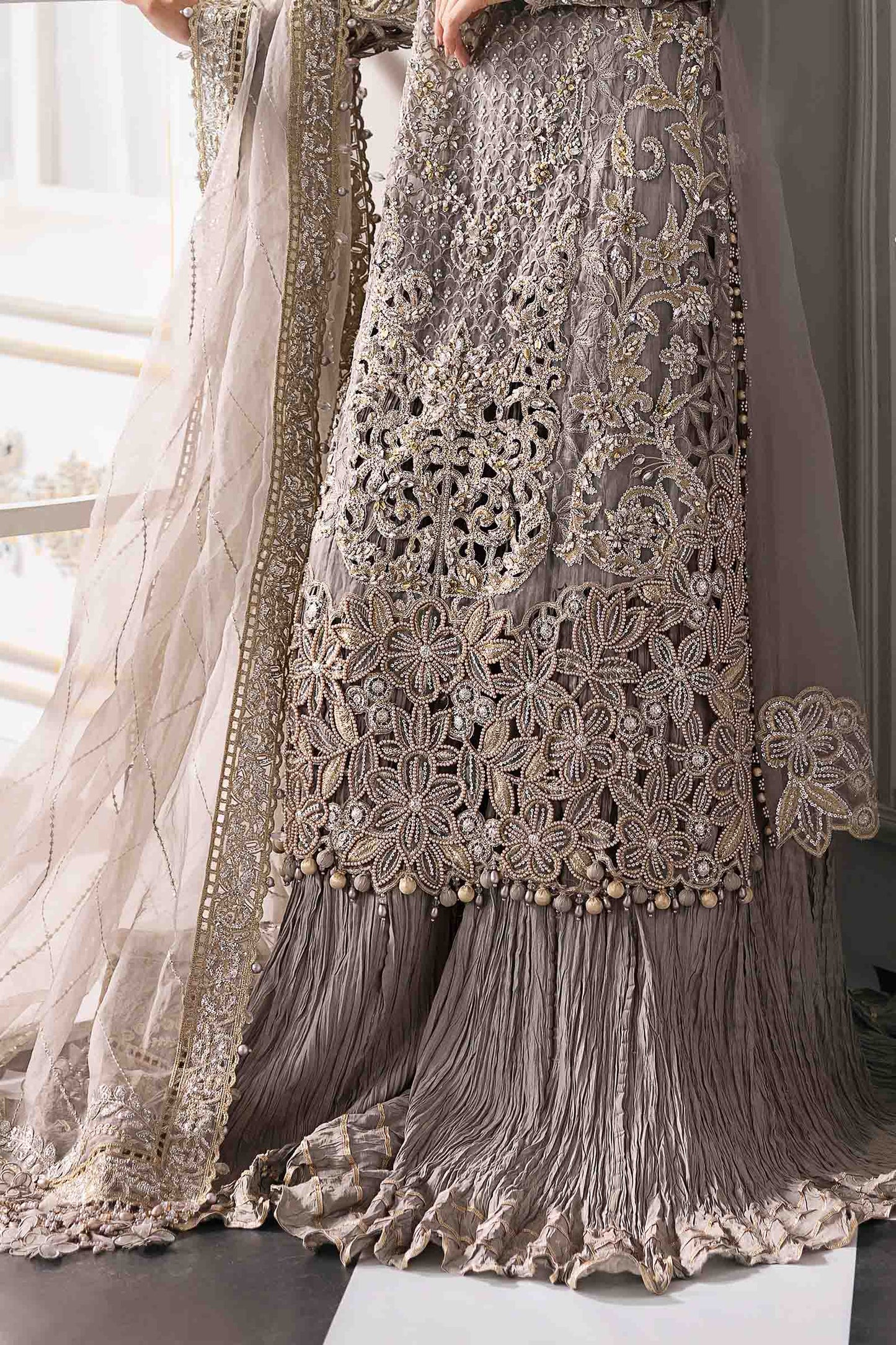 3 Piece Unstitched Embroidered Organza Suit | BD-3006