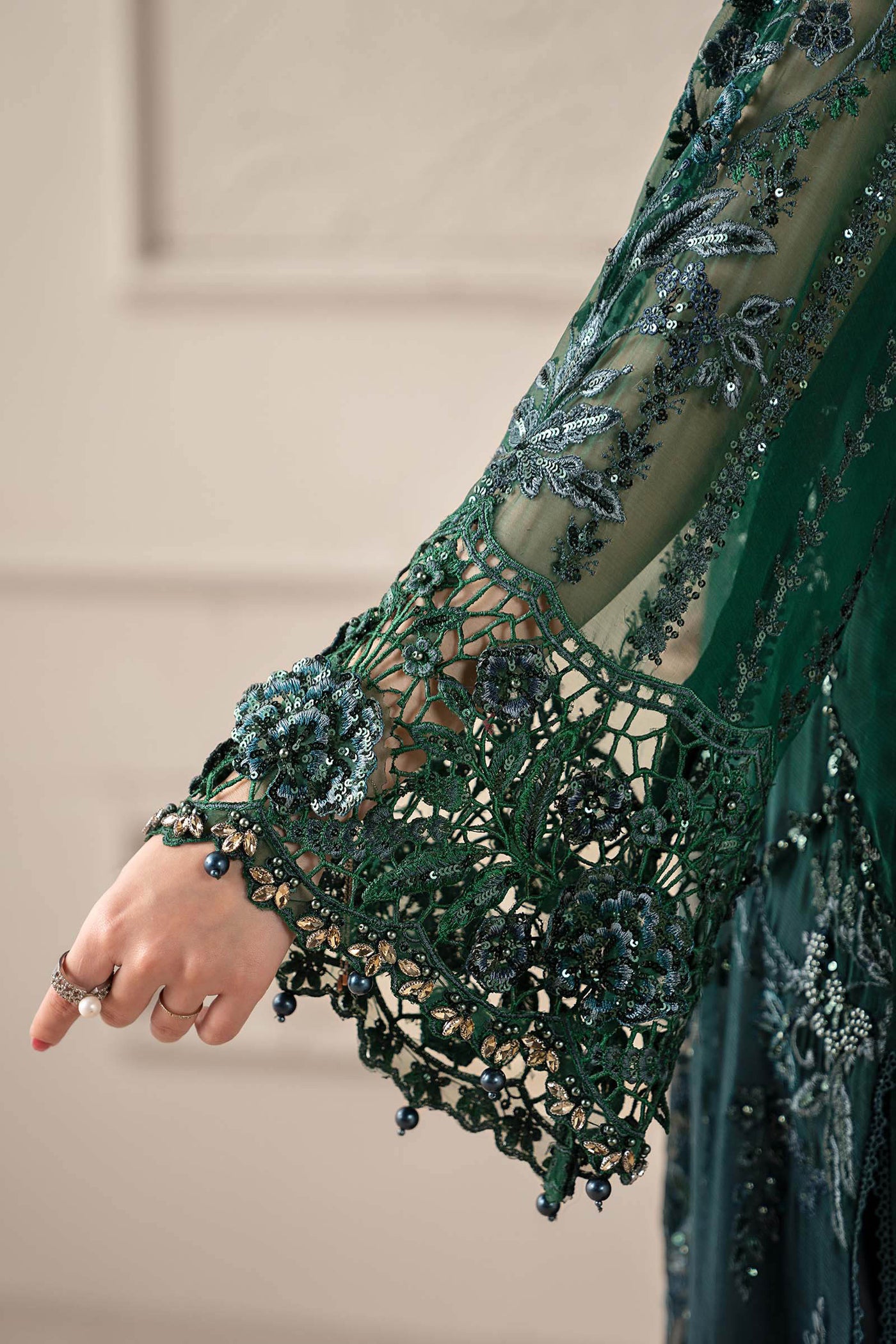 3 Piece Embroidered Chiffon Suit | MCS-25-106