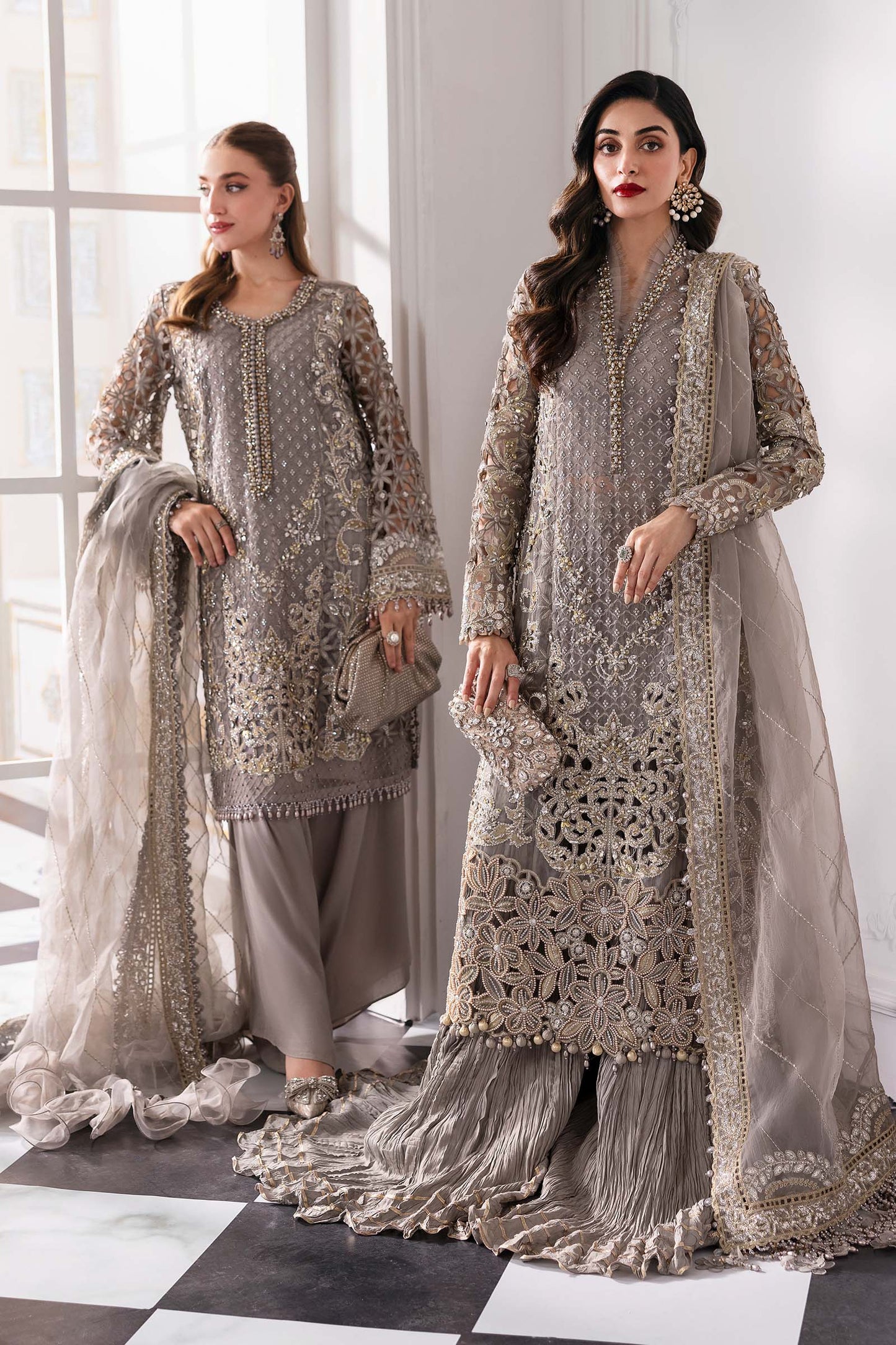 3 Piece Unstitched Embroidered Organza Suit | BD-3006