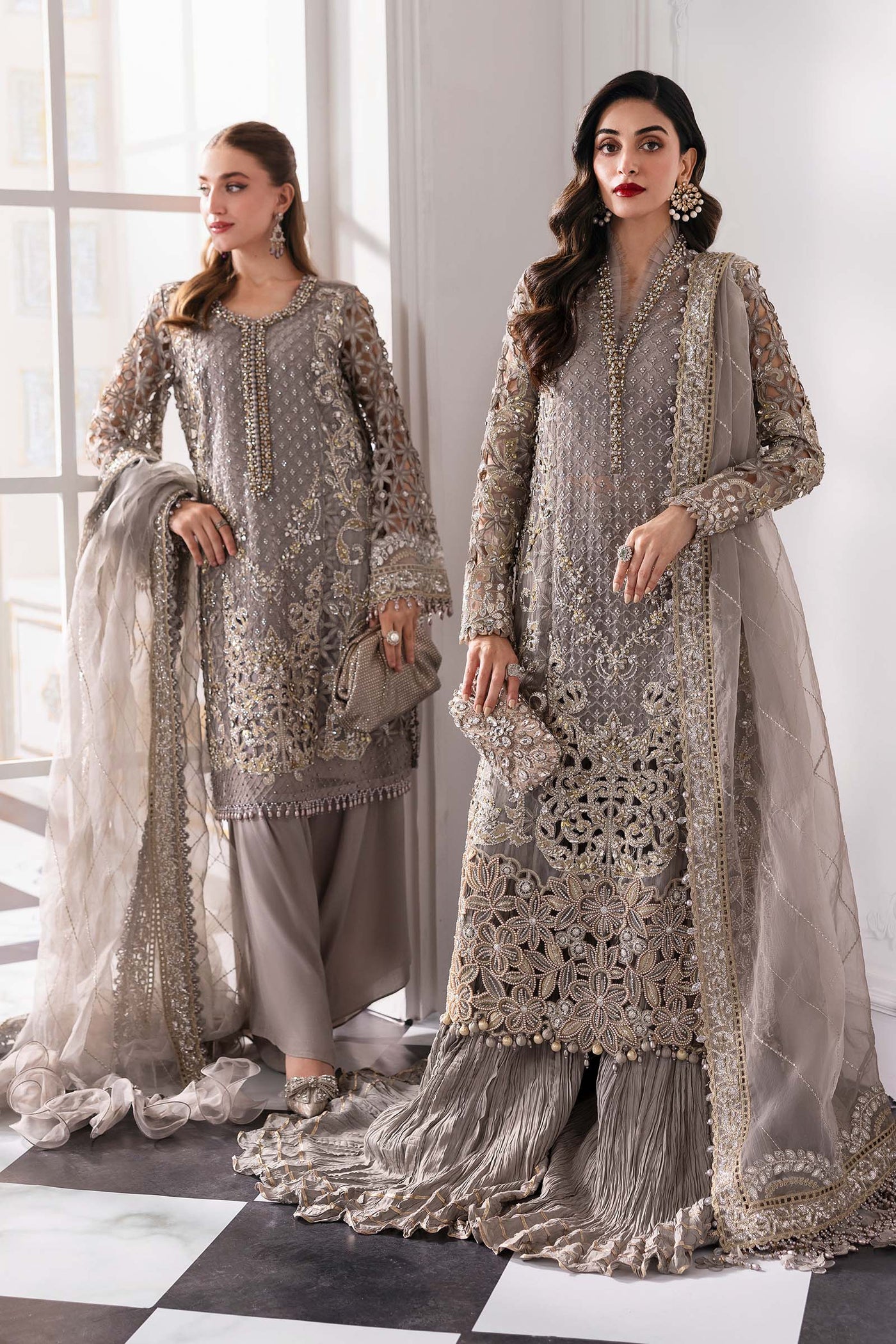 3 Piece Unstitched Embroidered Organza Suit | BD-3006