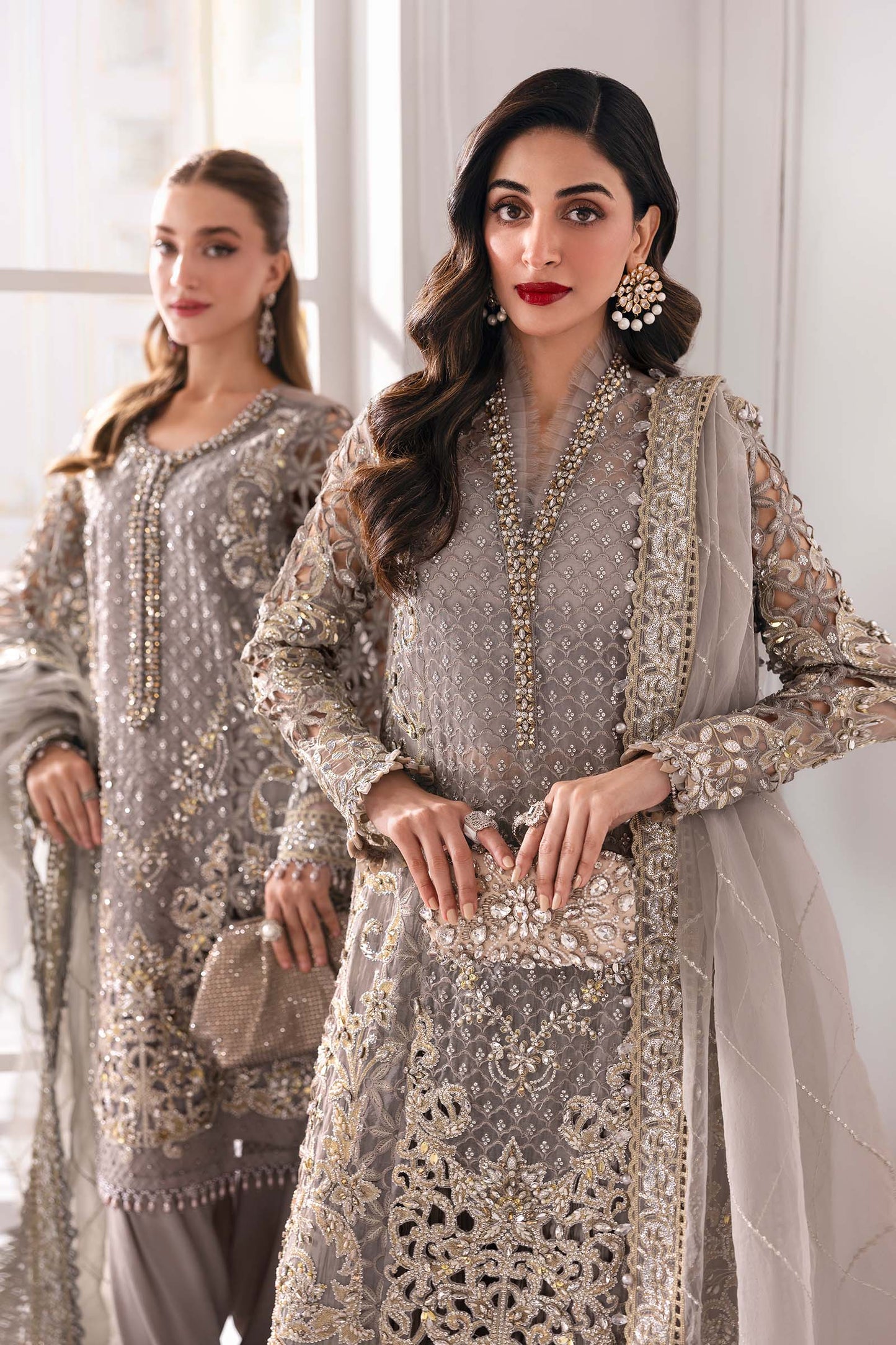 3 Piece Unstitched Embroidered Organza Suit | BD-3006