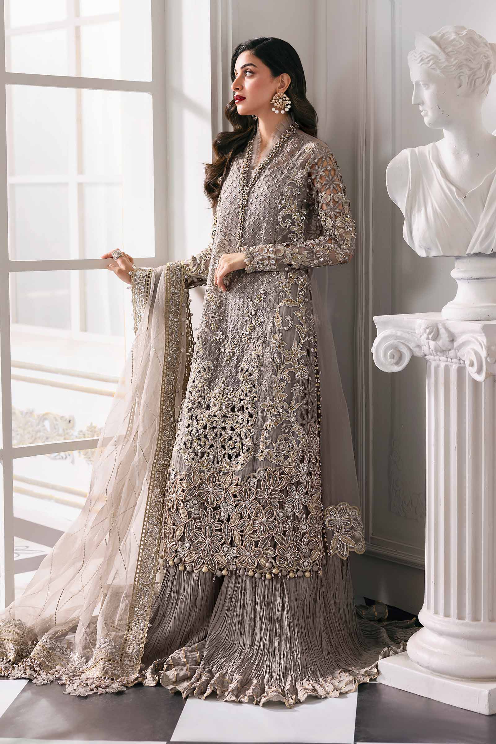 3 Piece Unstitched Embroidered Organza Suit | BD-3006