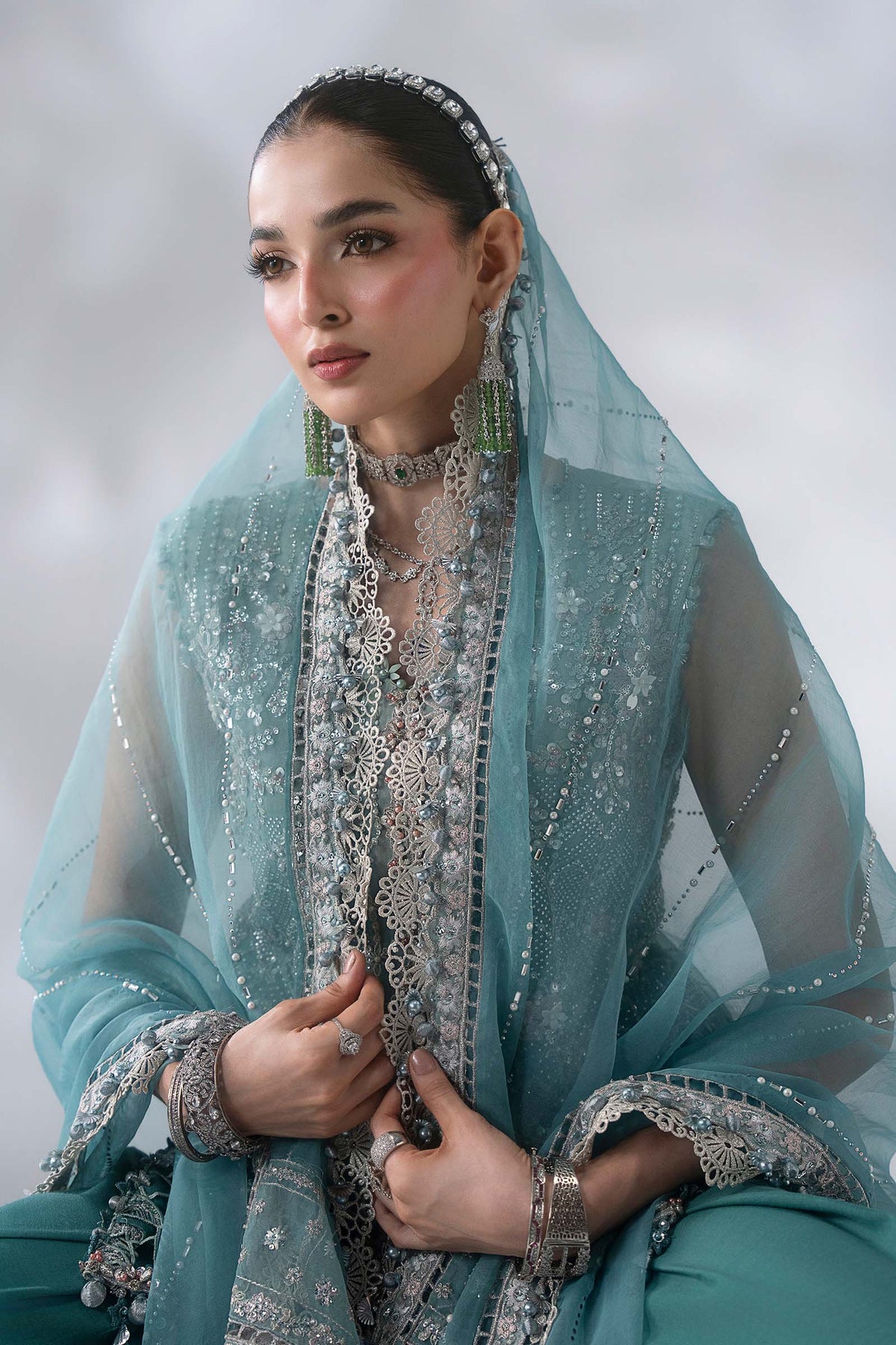 3 Piece Unstitched Embroidered Organza Suit