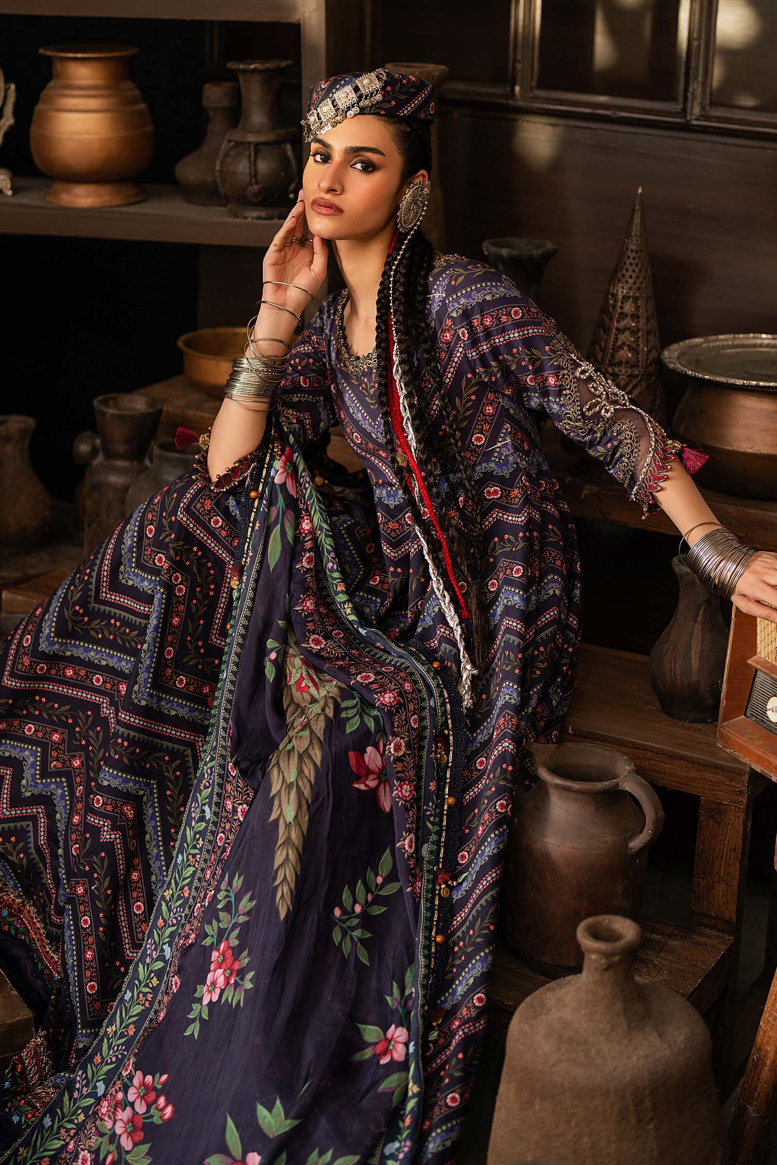 3 Piece Unstitched Embroidered Cambric Suit
