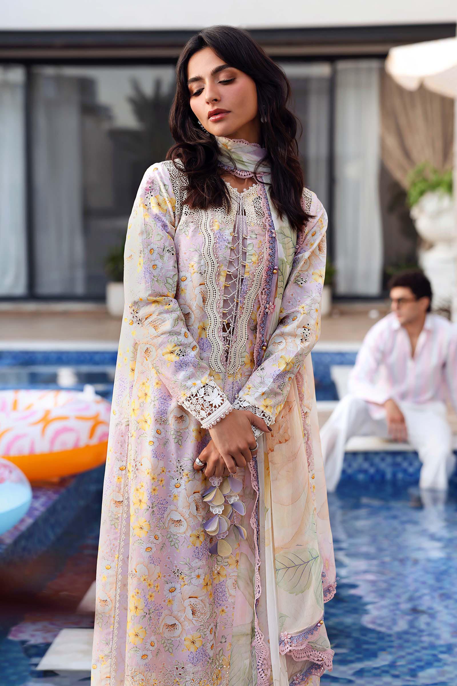 3 Piece Unstitched Embroidered Lawn Suit
