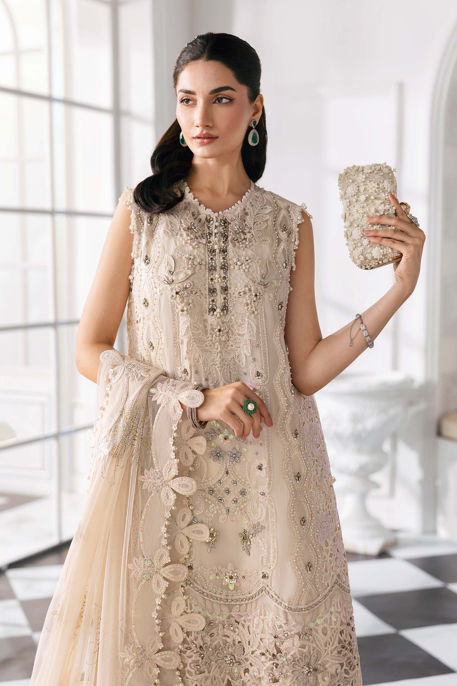 3 Piece Unstitched Embroidered Chiffon Suit | BD-3007