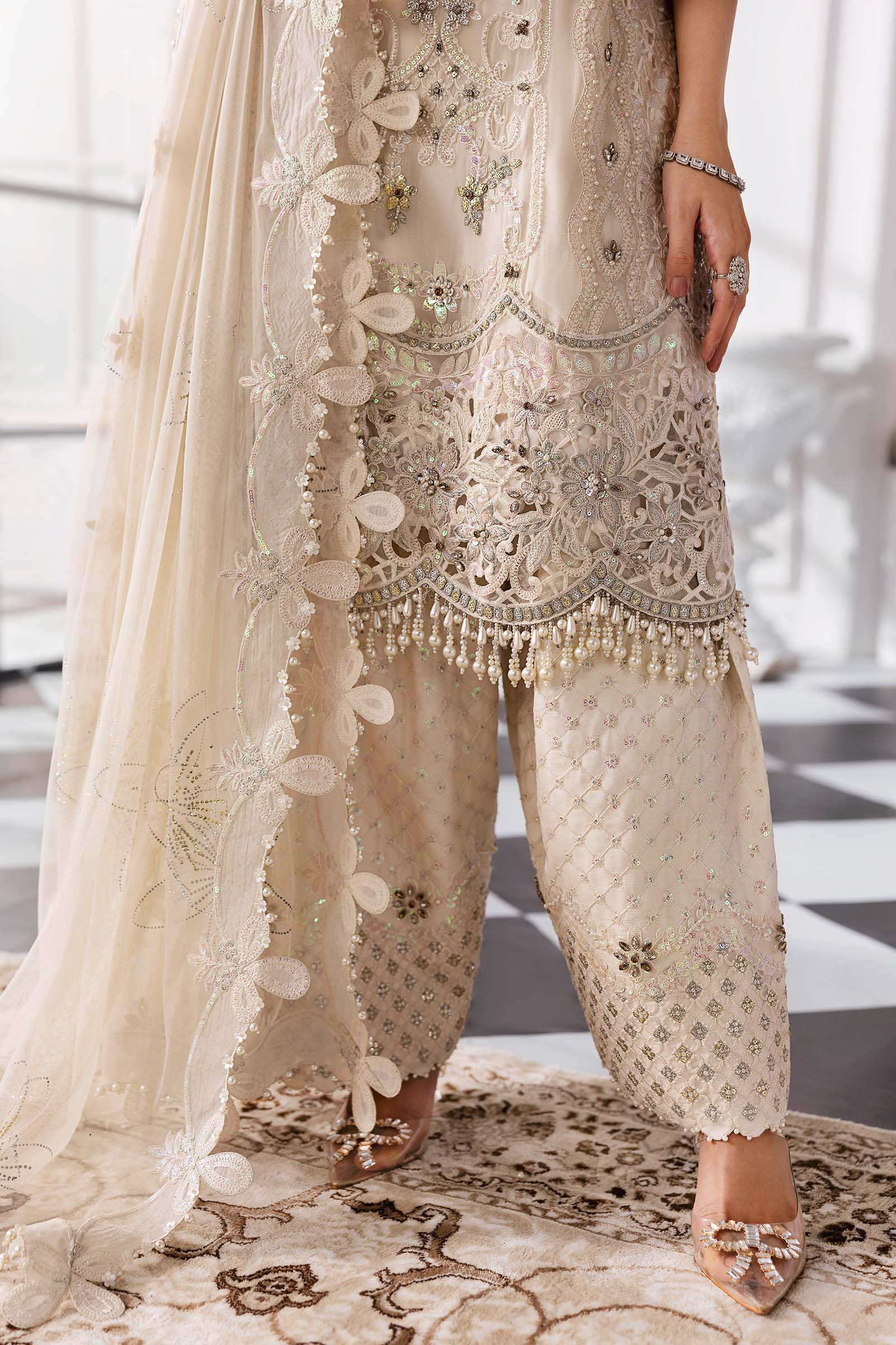 3 Piece Unstitched Embroidered Chiffon Suit | BD-3007