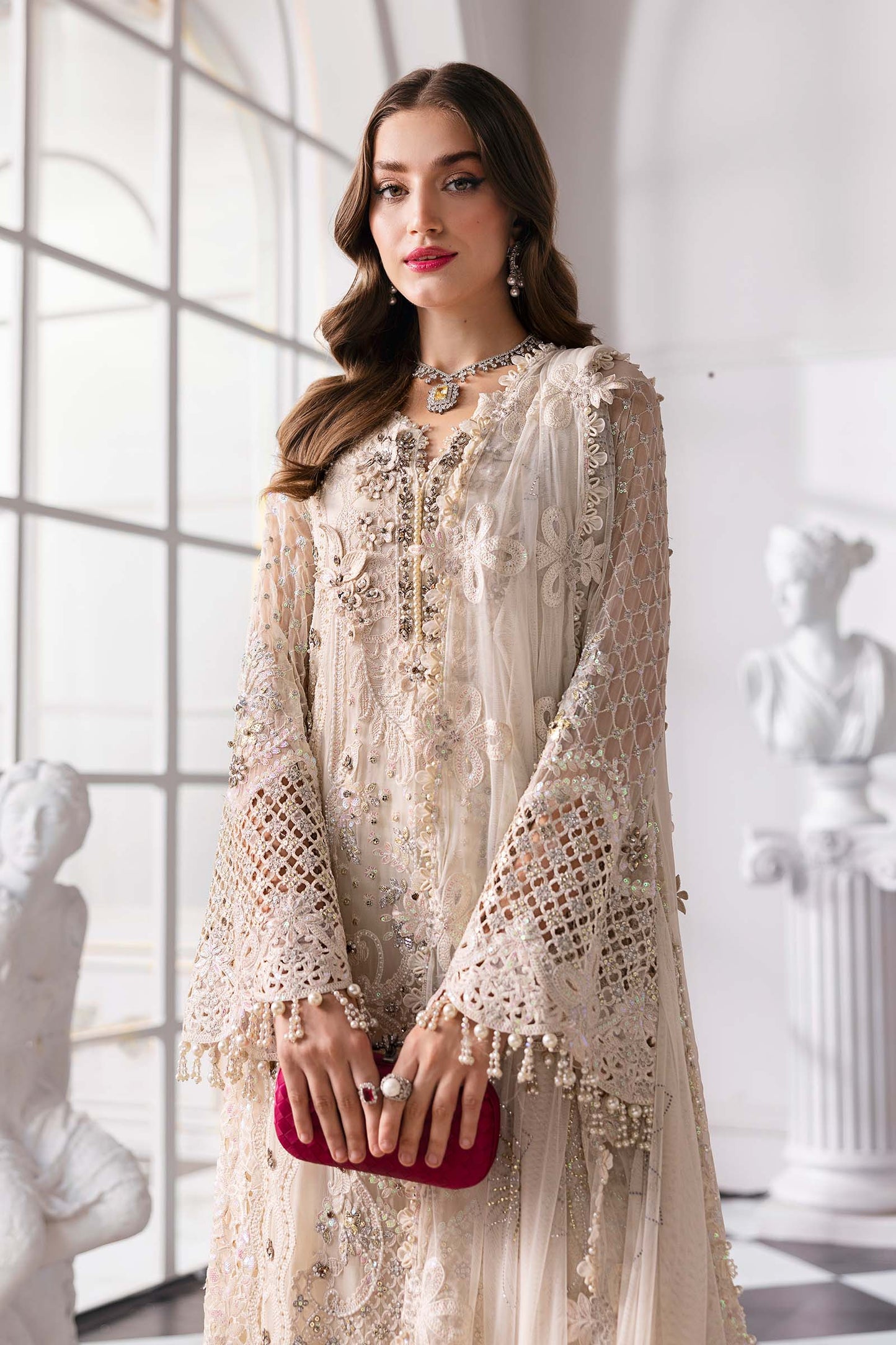 3 Piece Unstitched Embroidered Chiffon Suit | BD-3007