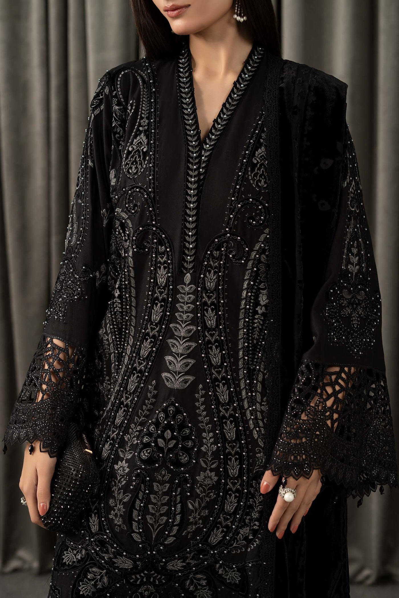 3 Piece Embroidered Linen Suit