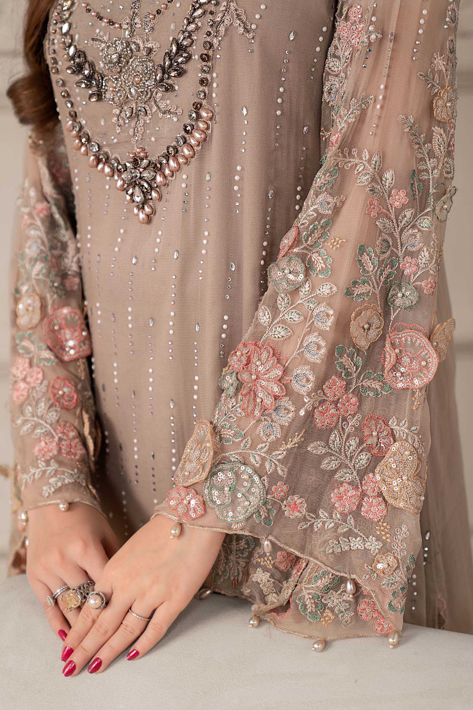 3 Piece Embroidered Chiffon Suit | MCS-25-107