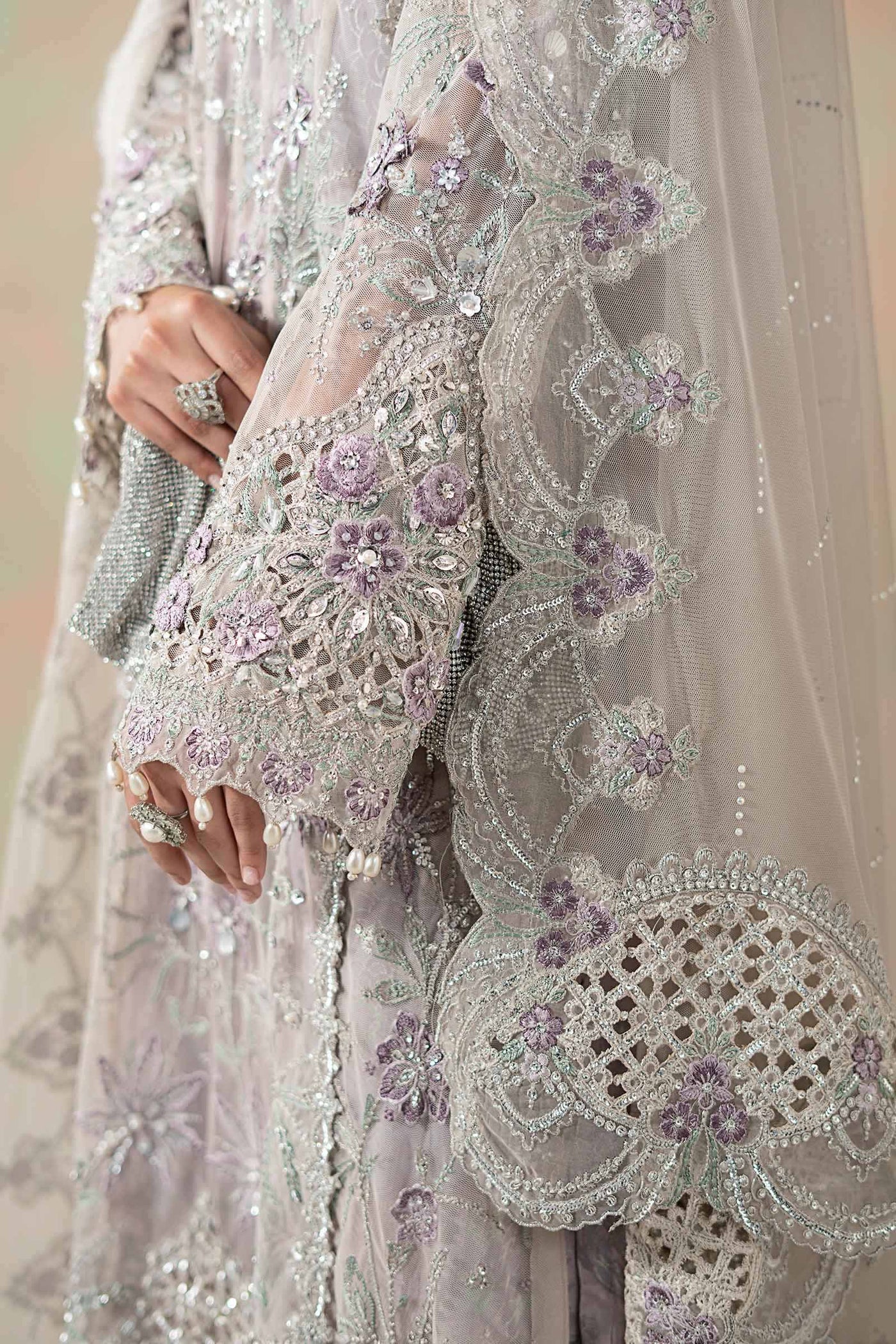 3 Piece Embroidered Net Suit