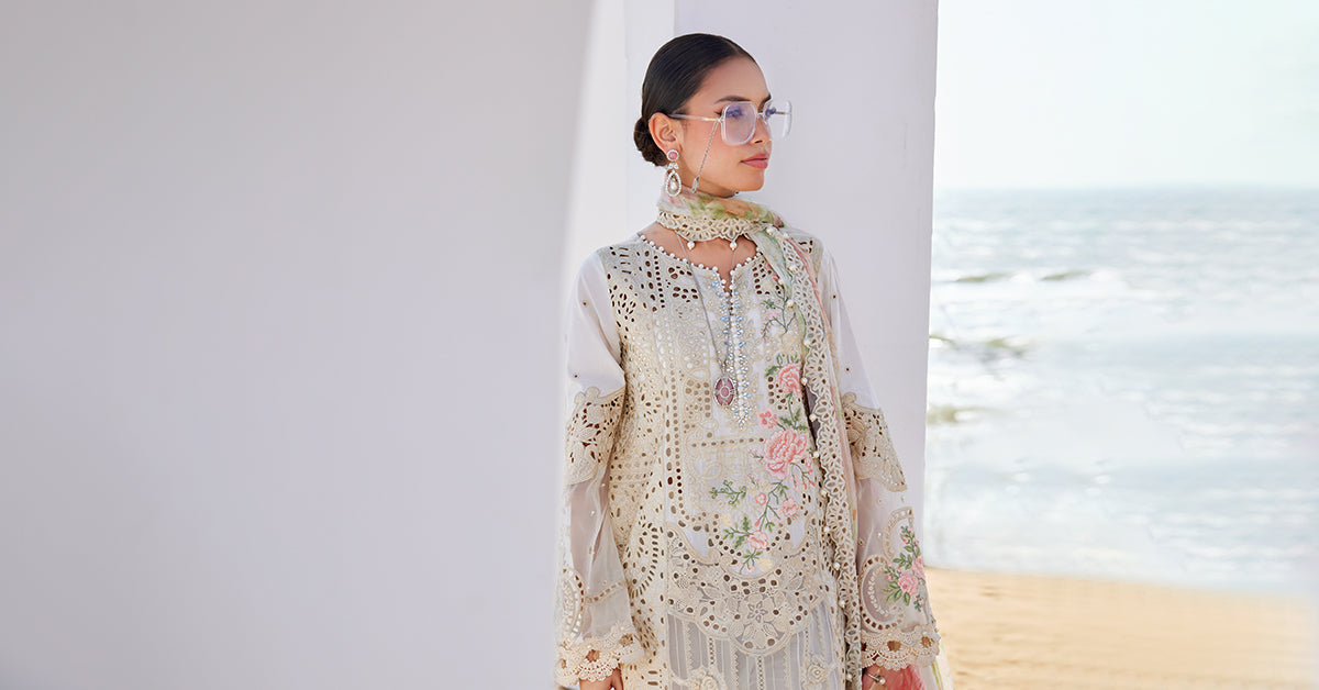 3 Piece Unstitched Embroidered Lawn Suit | EID LAWN-25-07
