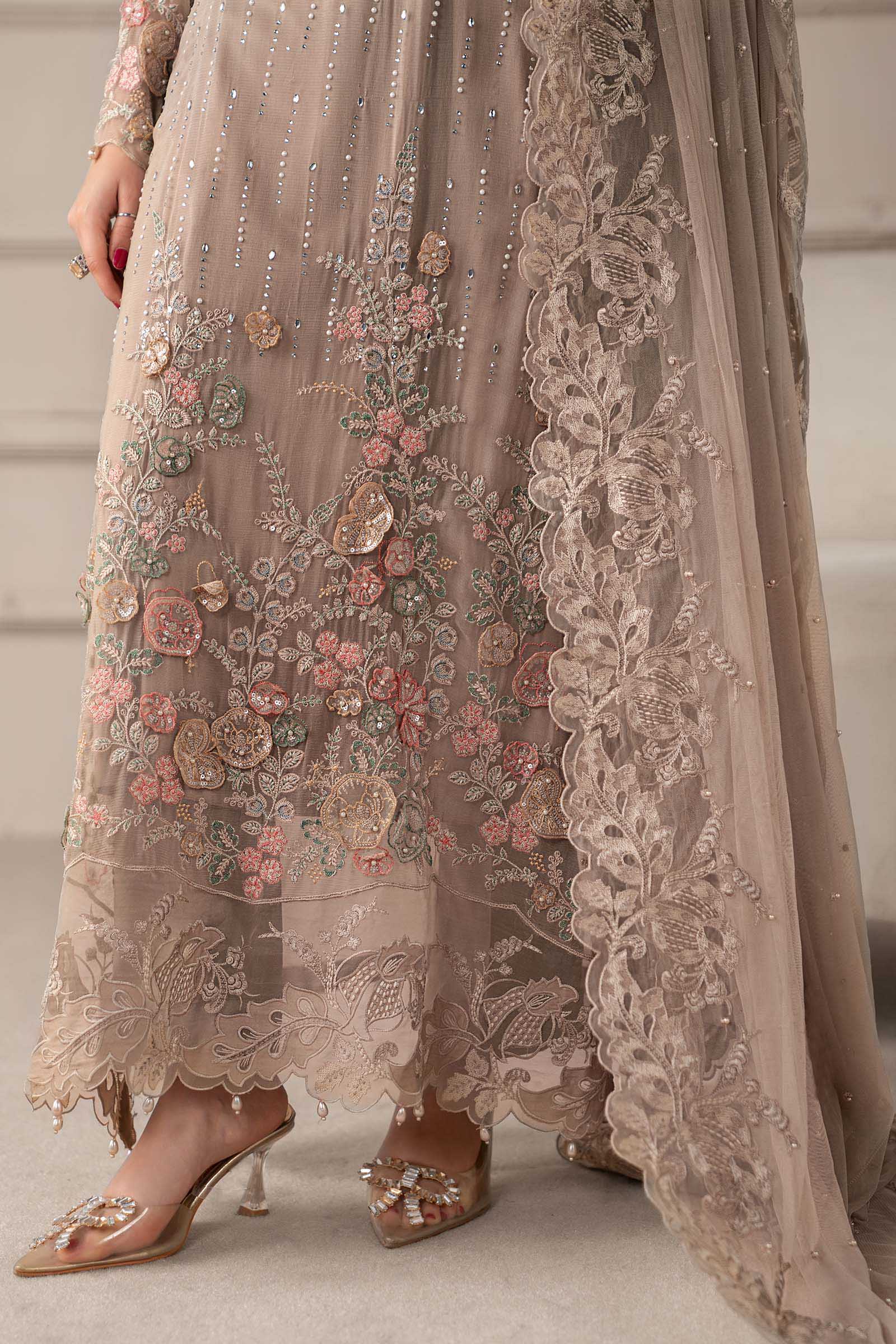 3 Piece Embroidered Chiffon Suit | MCS-25-107