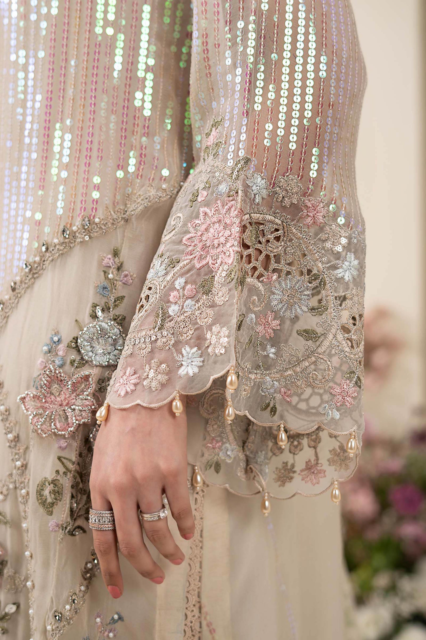 3 Piece Embroidered Chiffon Suit
