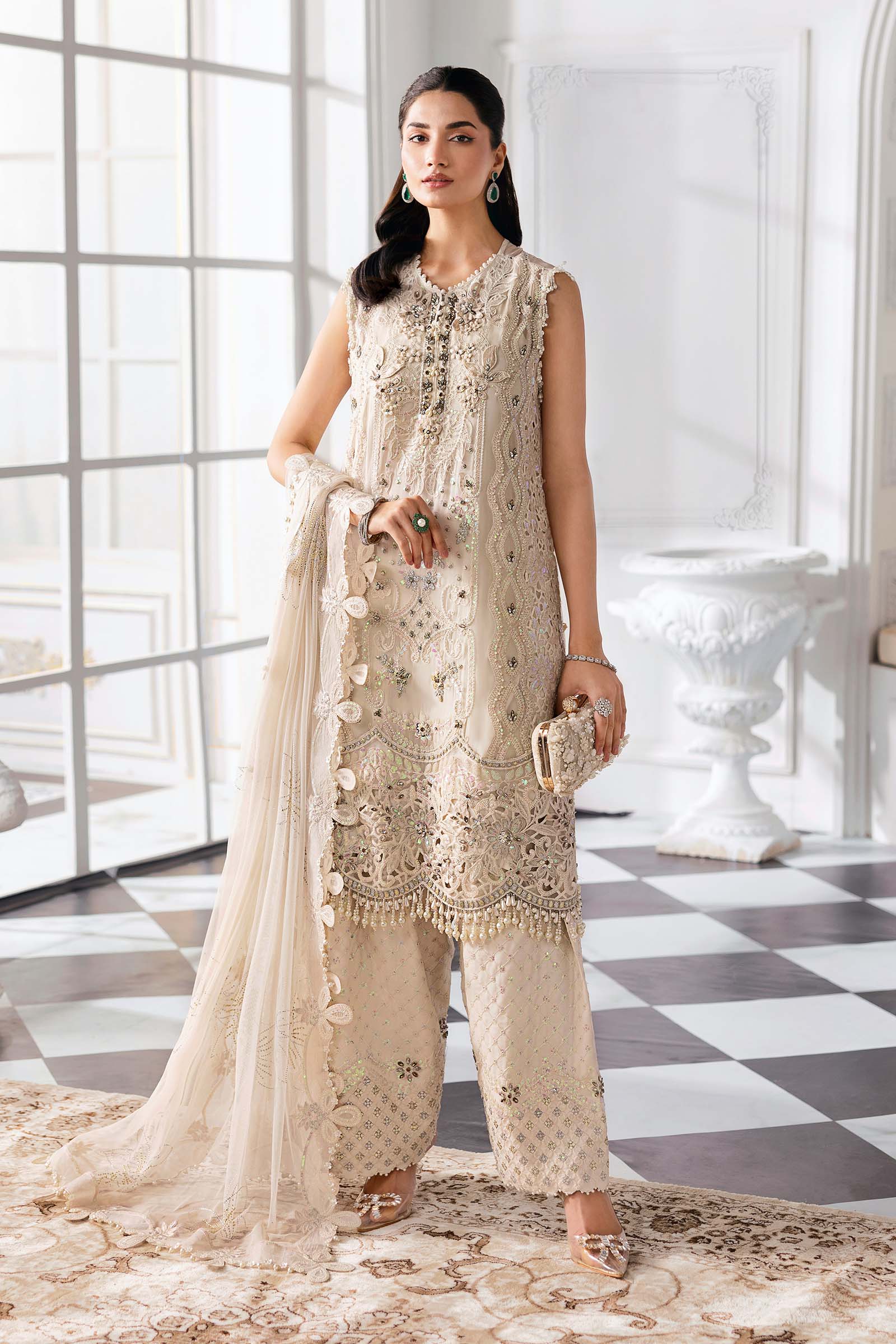 3 Piece Unstitched Embroidered Chiffon Suit | BD-3007