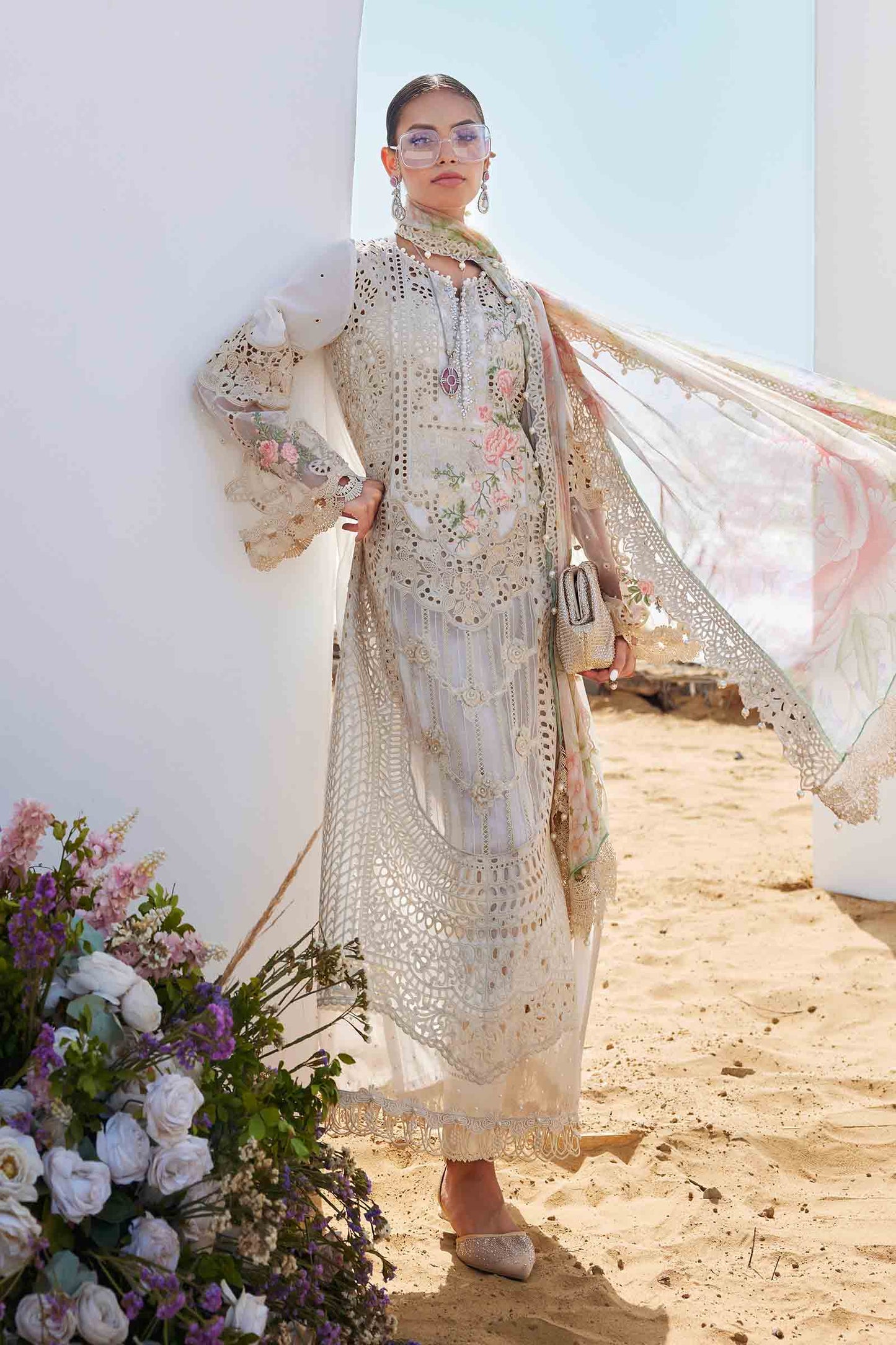 3 Piece Unstitched Embroidered Lawn Suit | EID LAWN-25-07