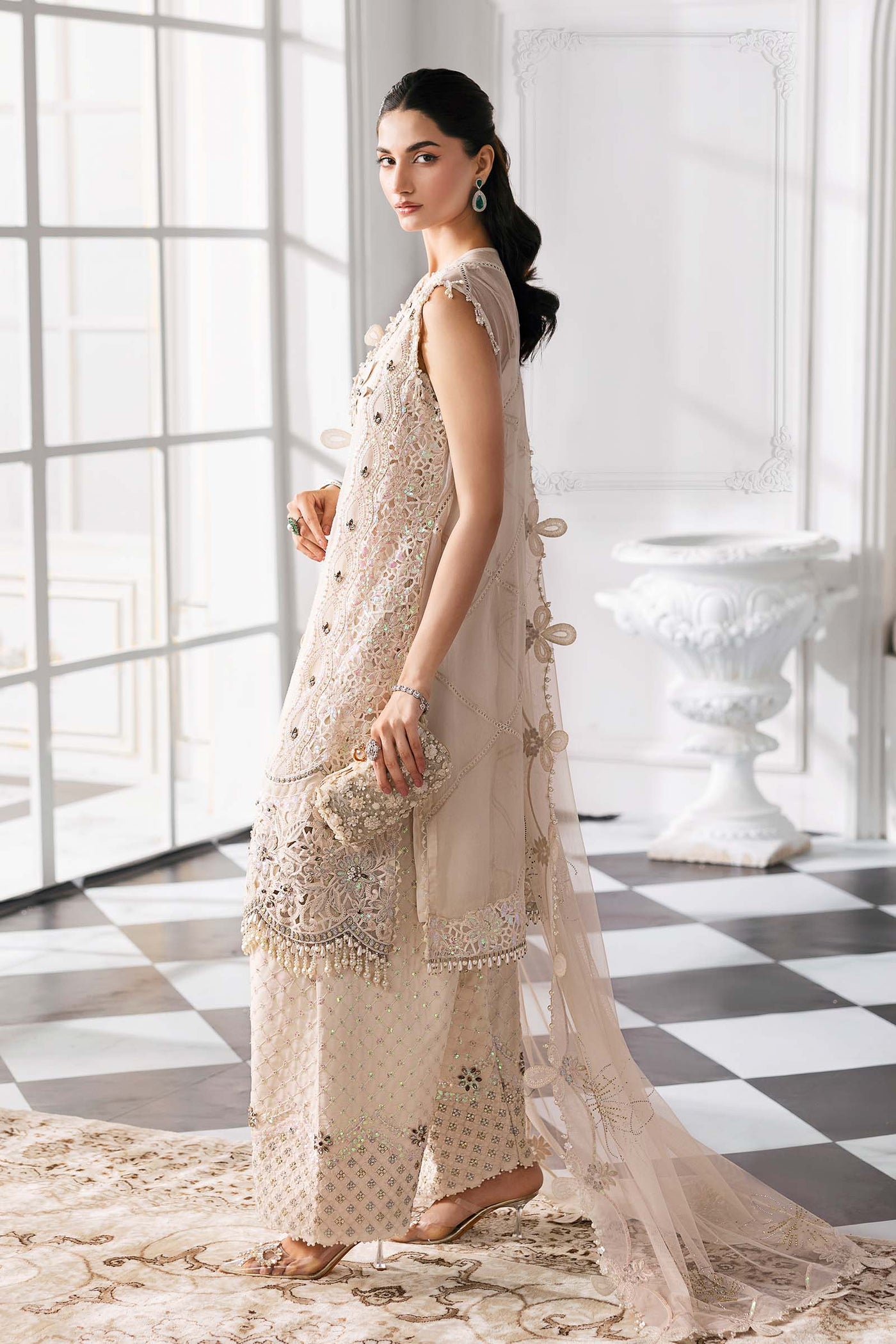 3 Piece Unstitched Embroidered Chiffon Suit | BD-3007