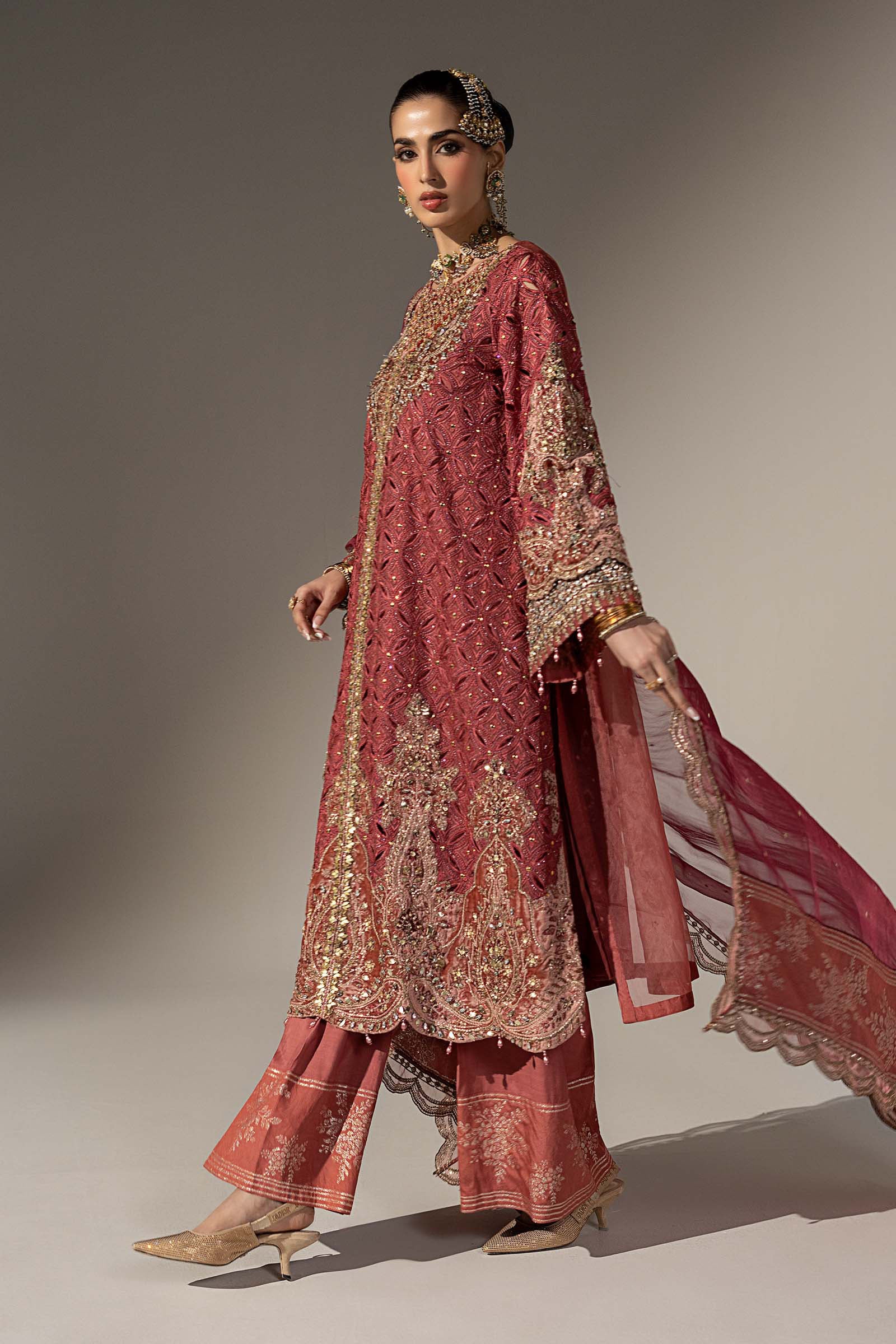 3 Piece Embroidered Organza Suit
