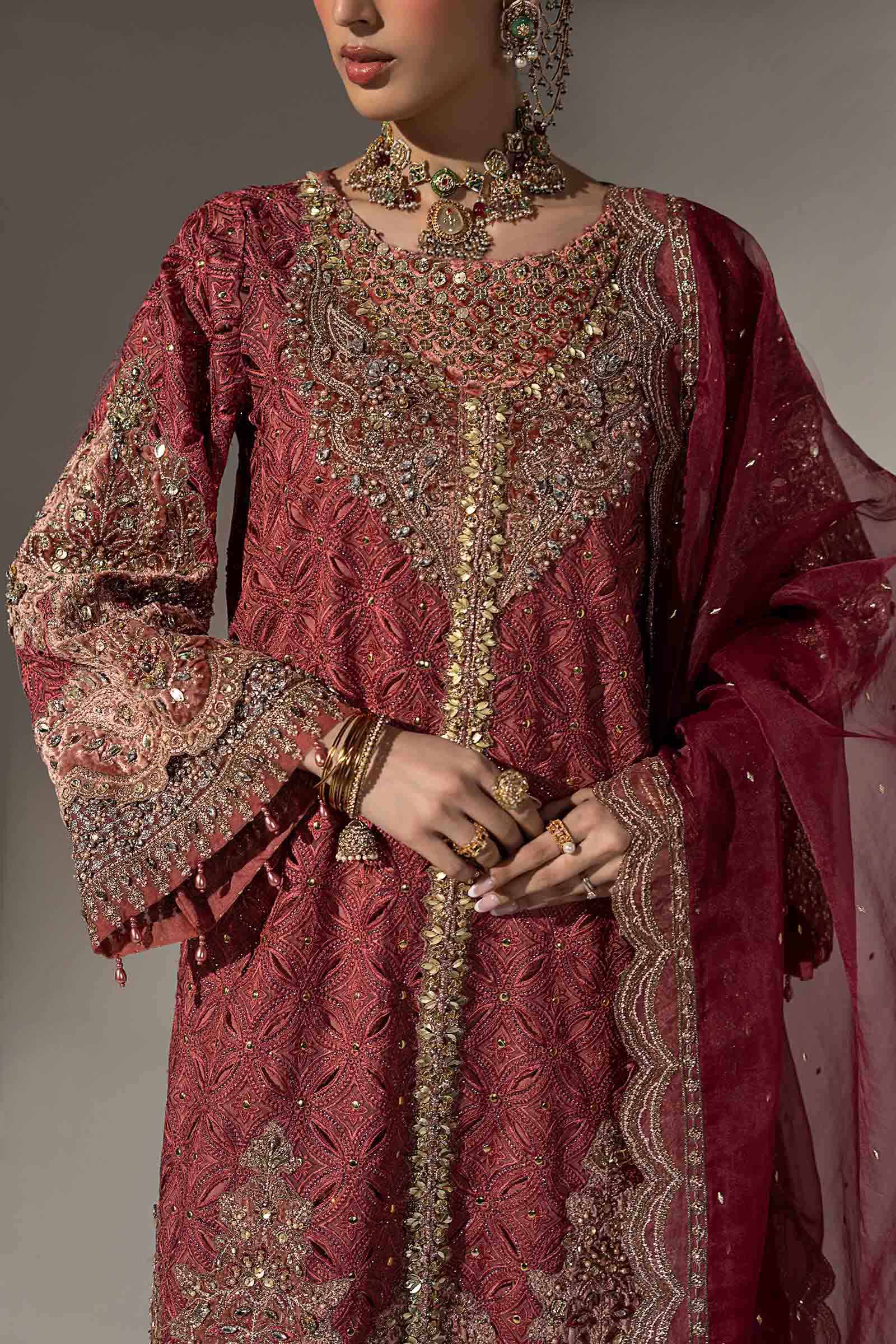3 Piece Embroidered Organza Suit