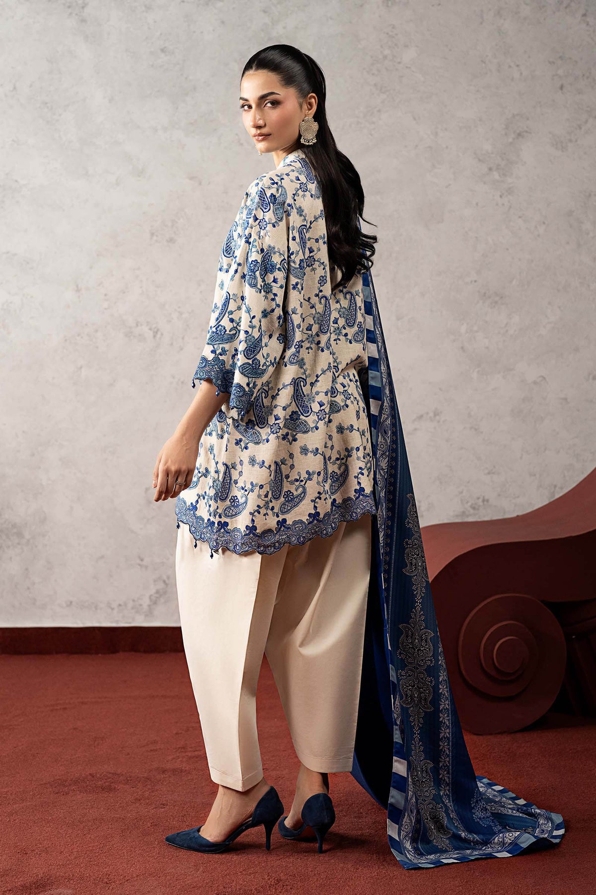 3 Piece Embroidered Irish Linen Suit