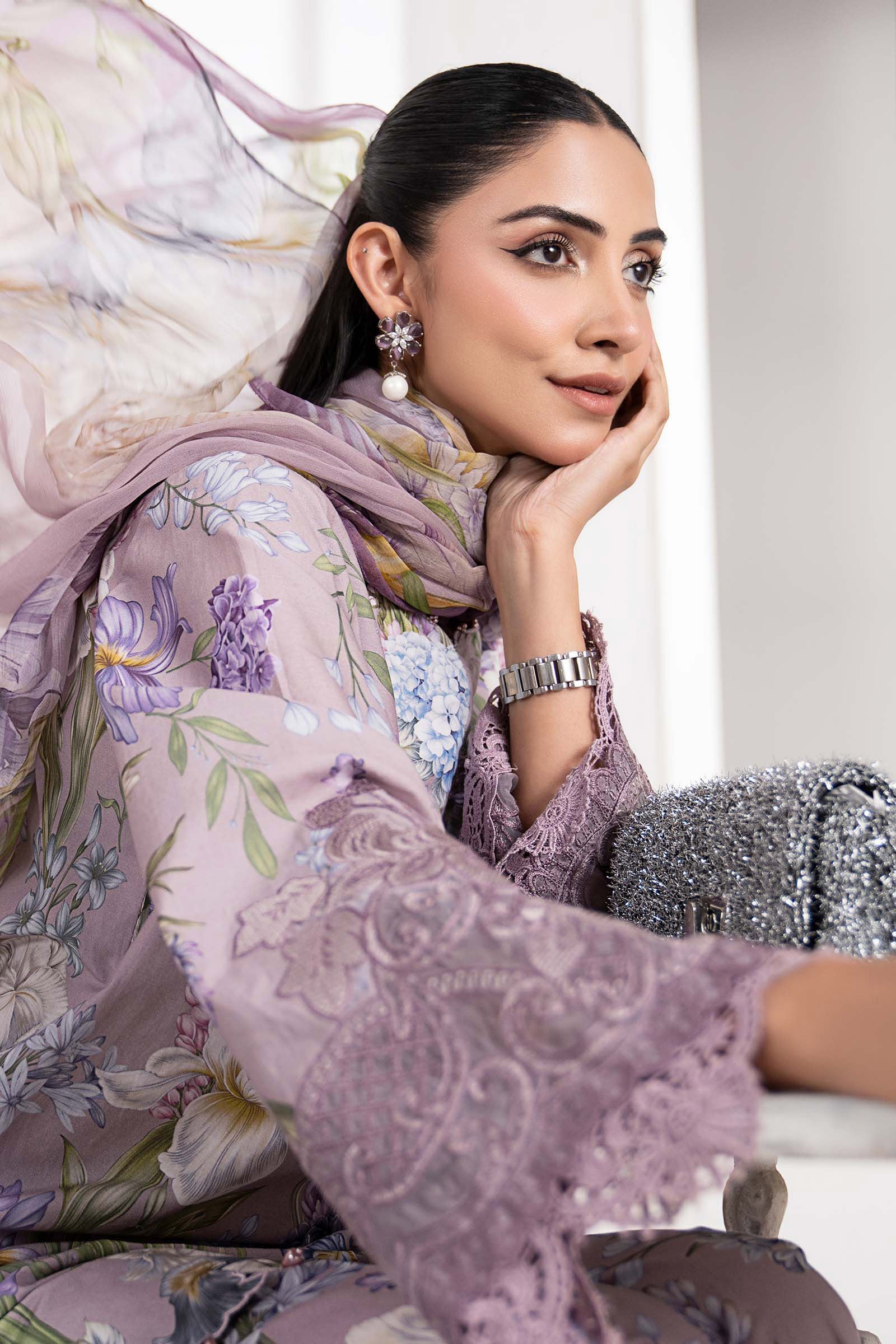 3 Piece Embroidered Cambric Suit