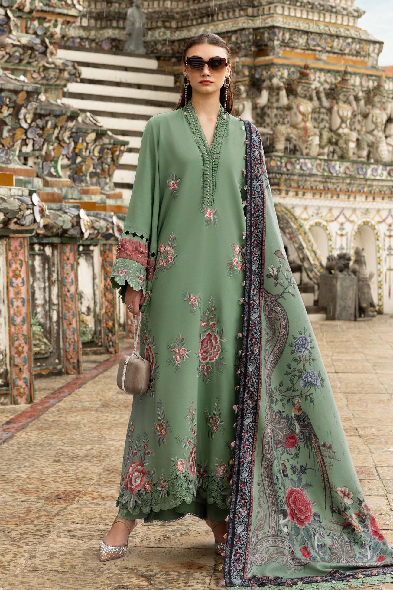 3 Piece Unstitched Embroidered Twill Linen Suit