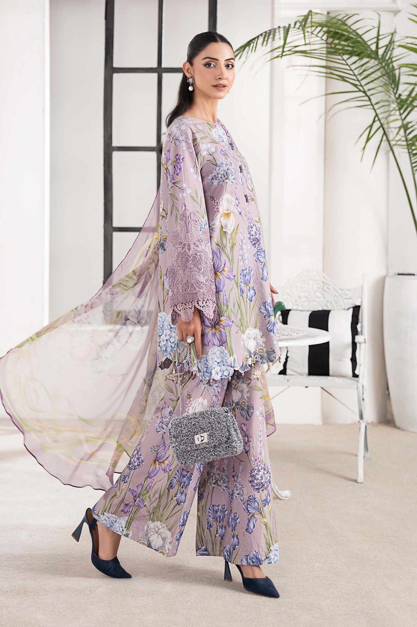 3 Piece Embroidered Cambric Suit