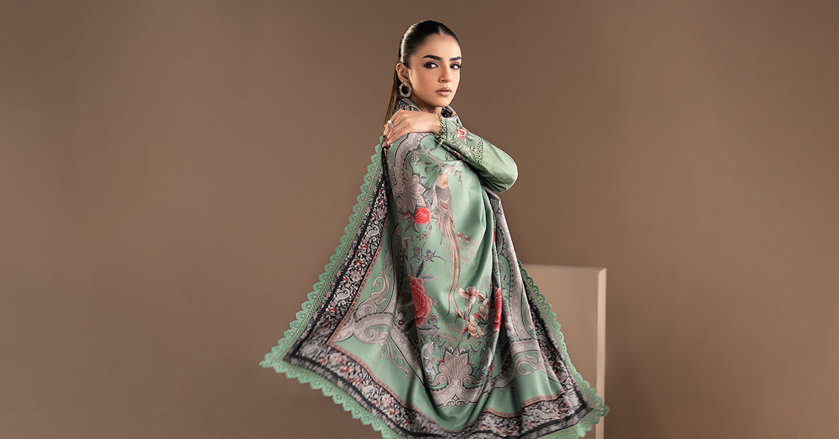 3 Piece Embroidered Twill Linen Suit