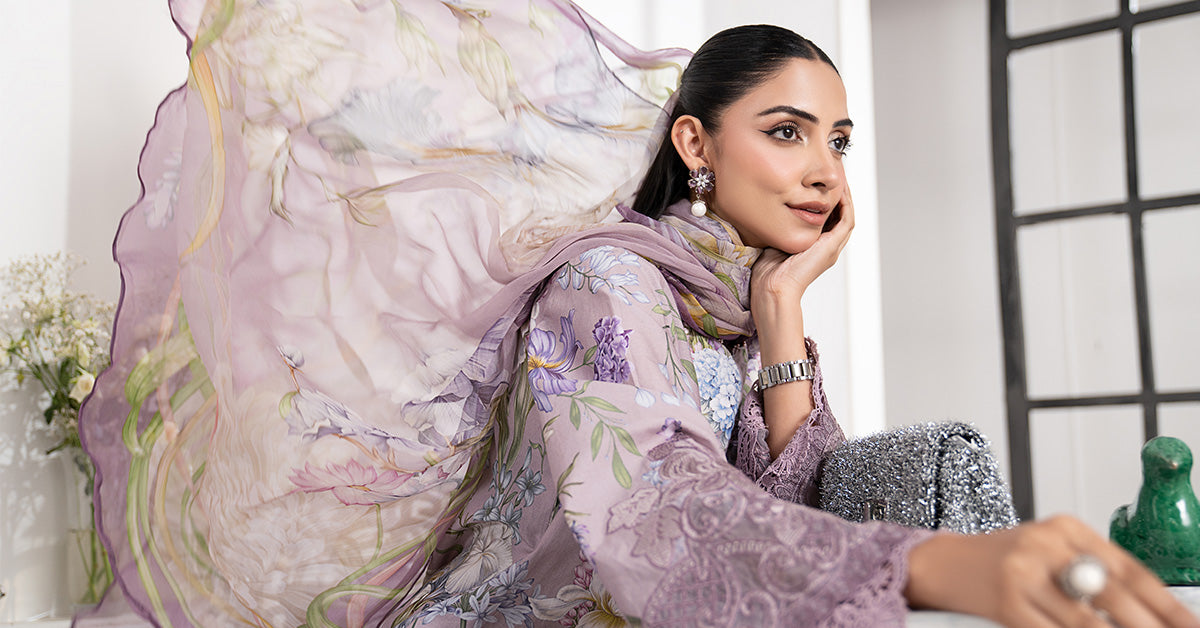 3 Piece Embroidered Cambric Suit