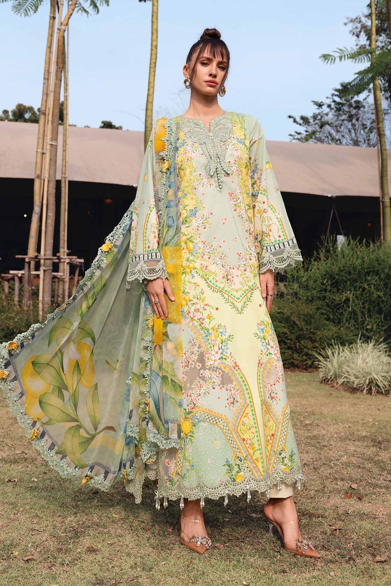 3 Piece Unstitched Embroidered Lawn Suit