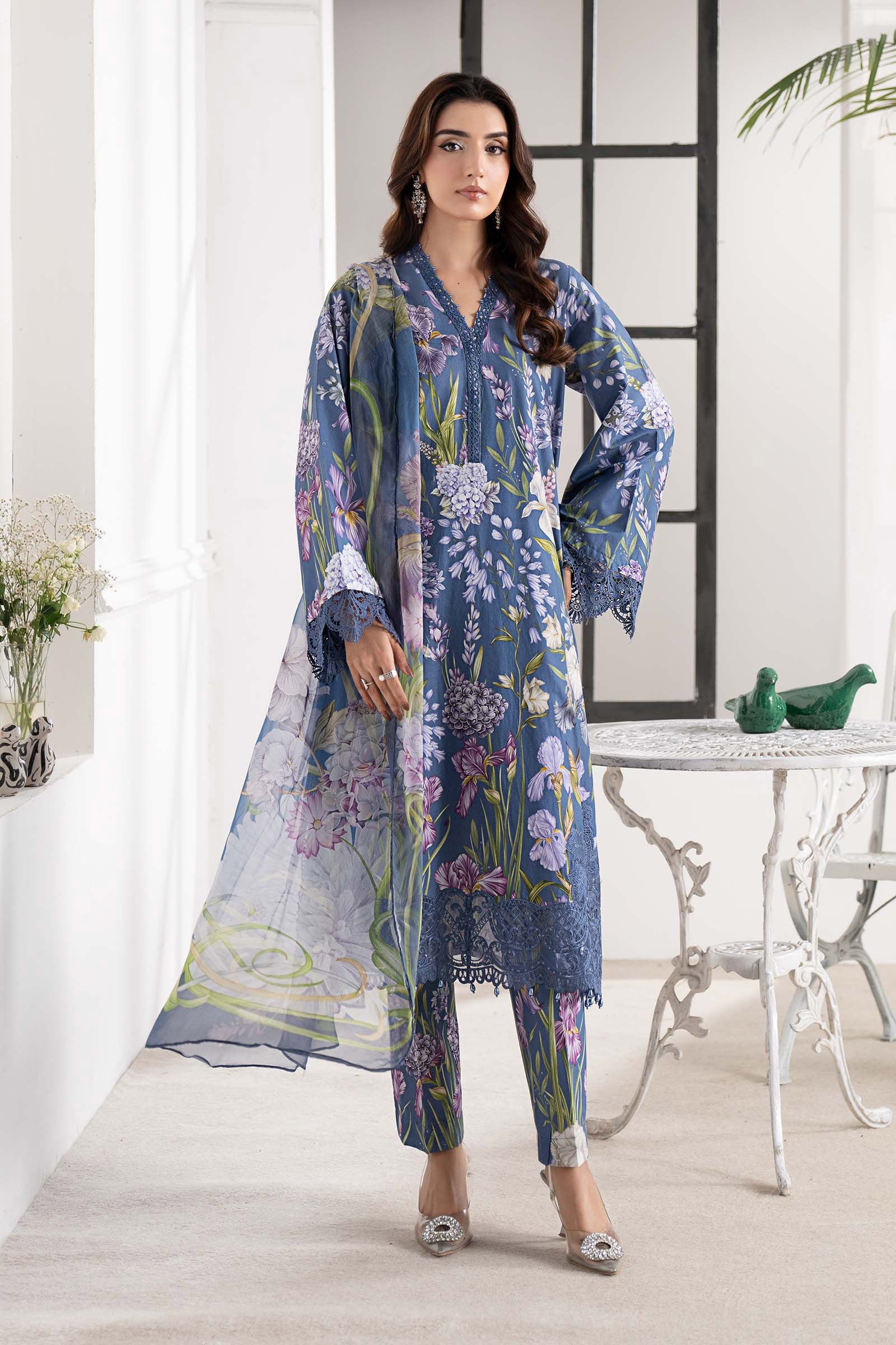 3 Piece Embroidered Cambric Suit