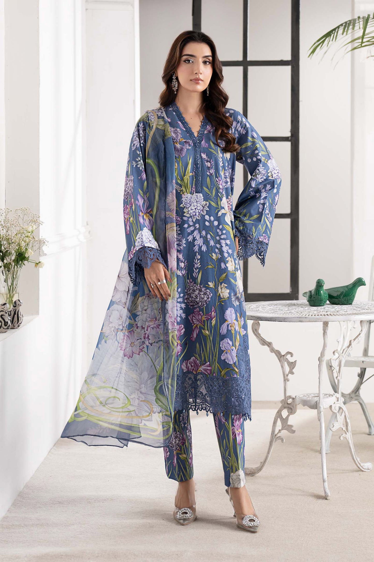 3 Piece Embroidered Cambric Suit
