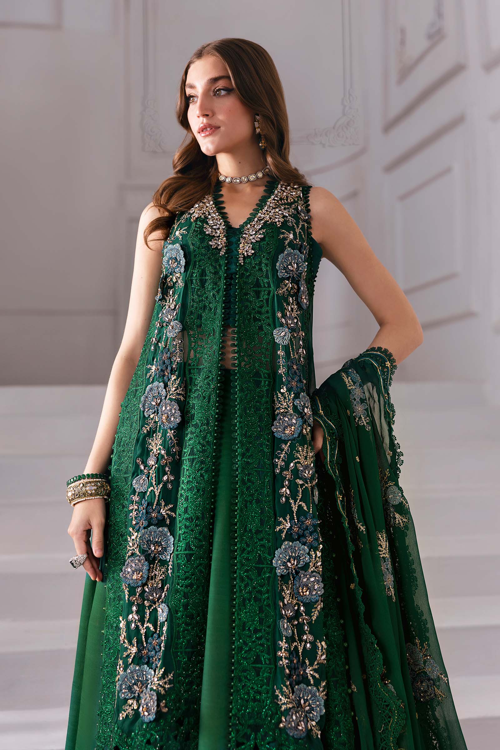 3 Piece Unstitched Embroidered Chiffon Suit | BD-3008