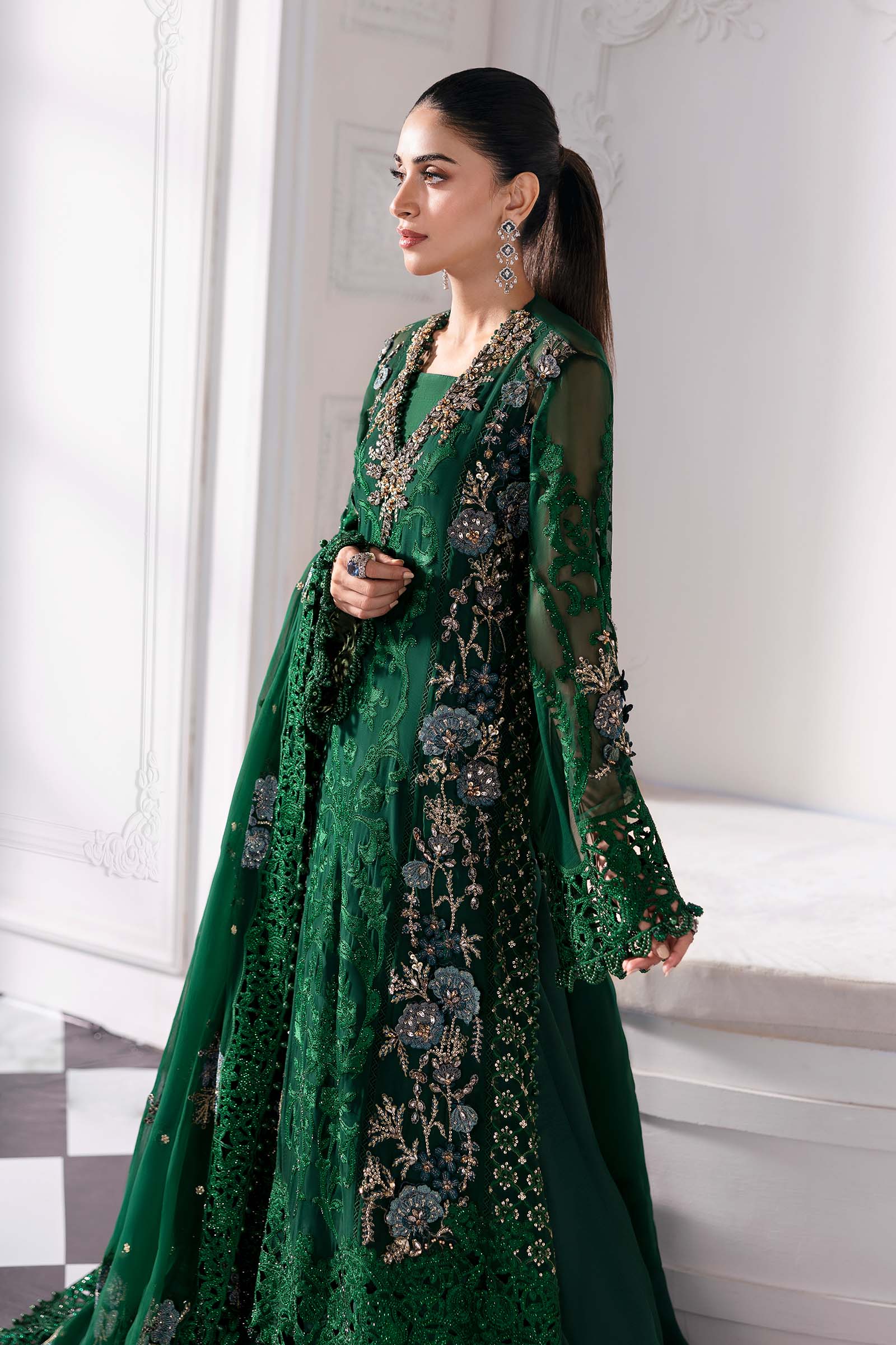 3 Piece Unstitched Embroidered Chiffon Suit | BD-3008