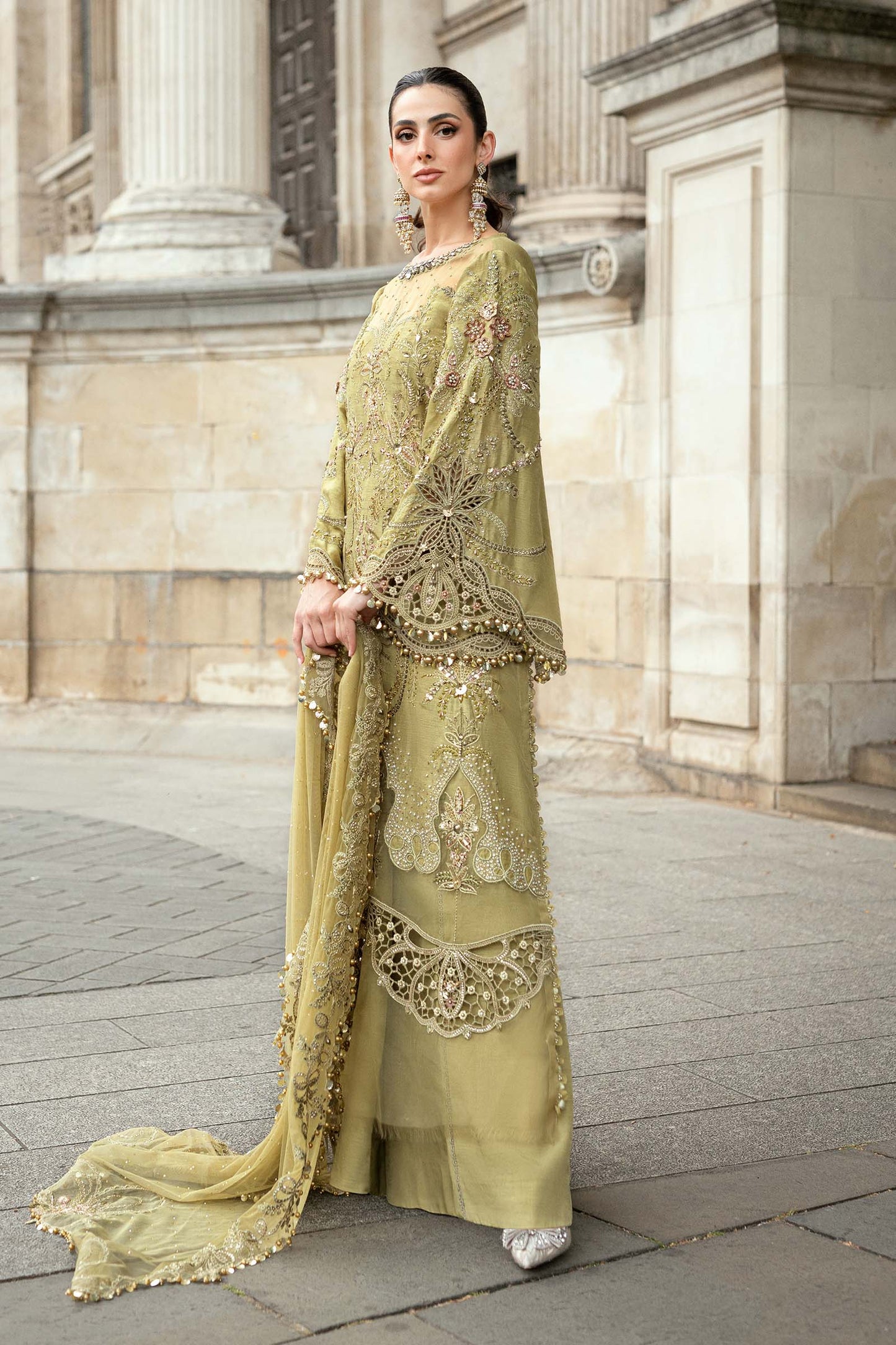 3 Piece Unstitched Embroidered Raw Silk Suit