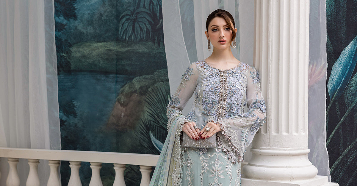 3 Piece Unstitched Embroidered Chiffon Suit | MPC-25-108
