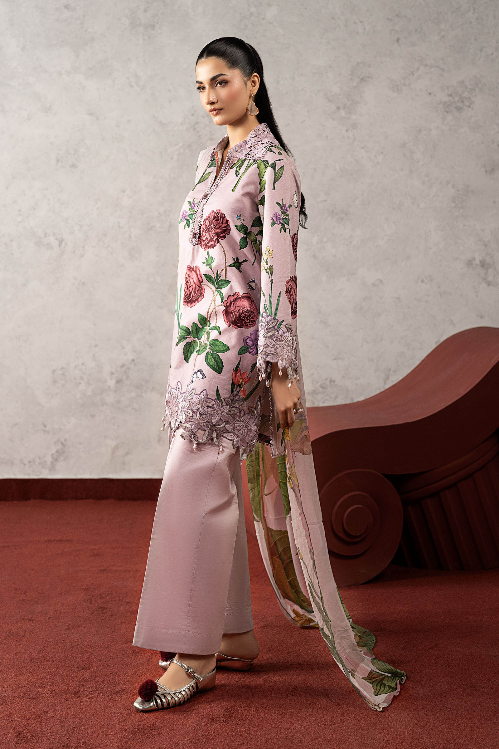 3 Piece Embroidered Cambric Suit