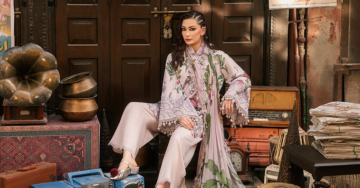 3 Piece Unstitched Embroidered Cambric Suit