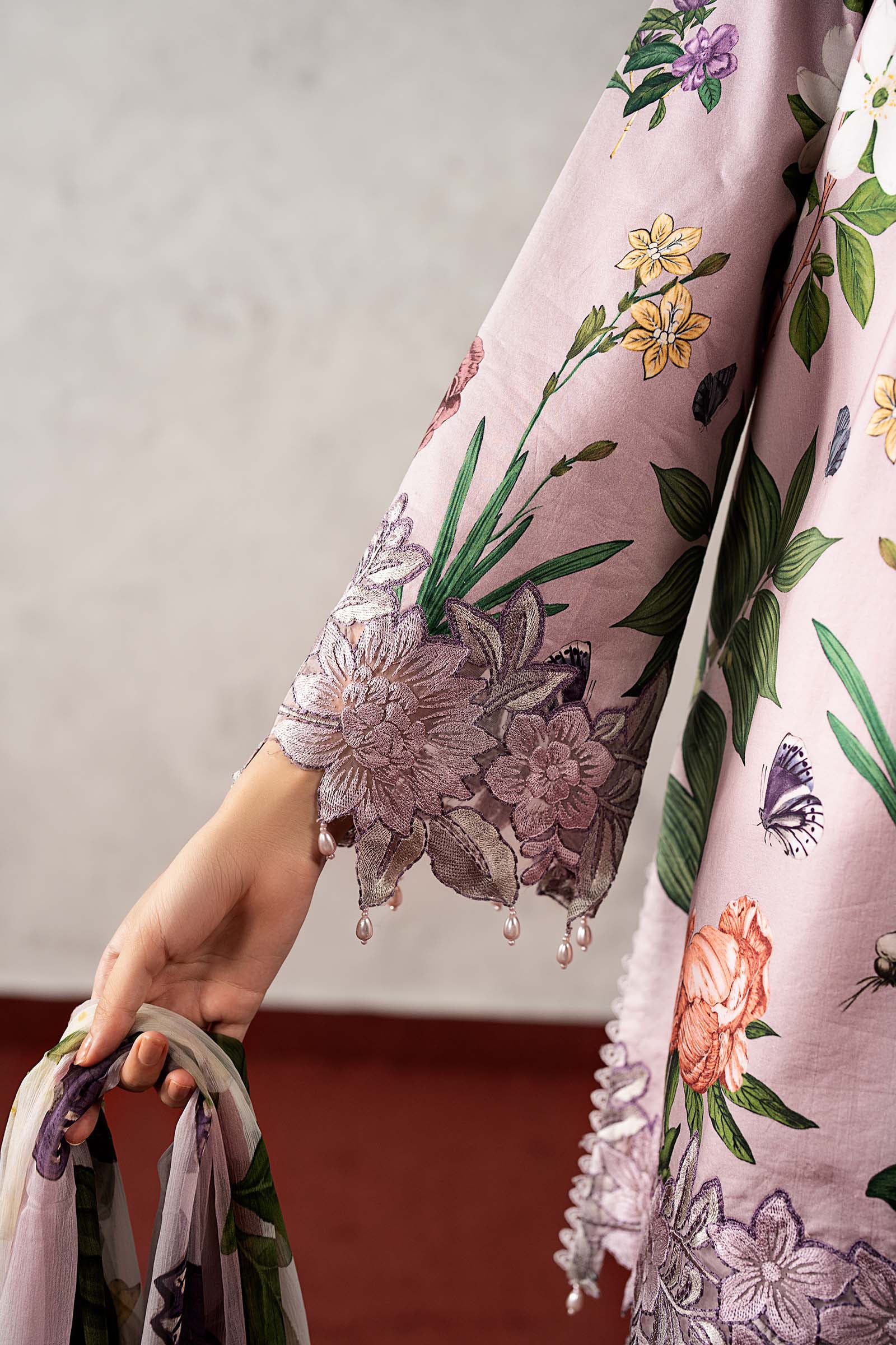 3 Piece Embroidered Cambric Suit