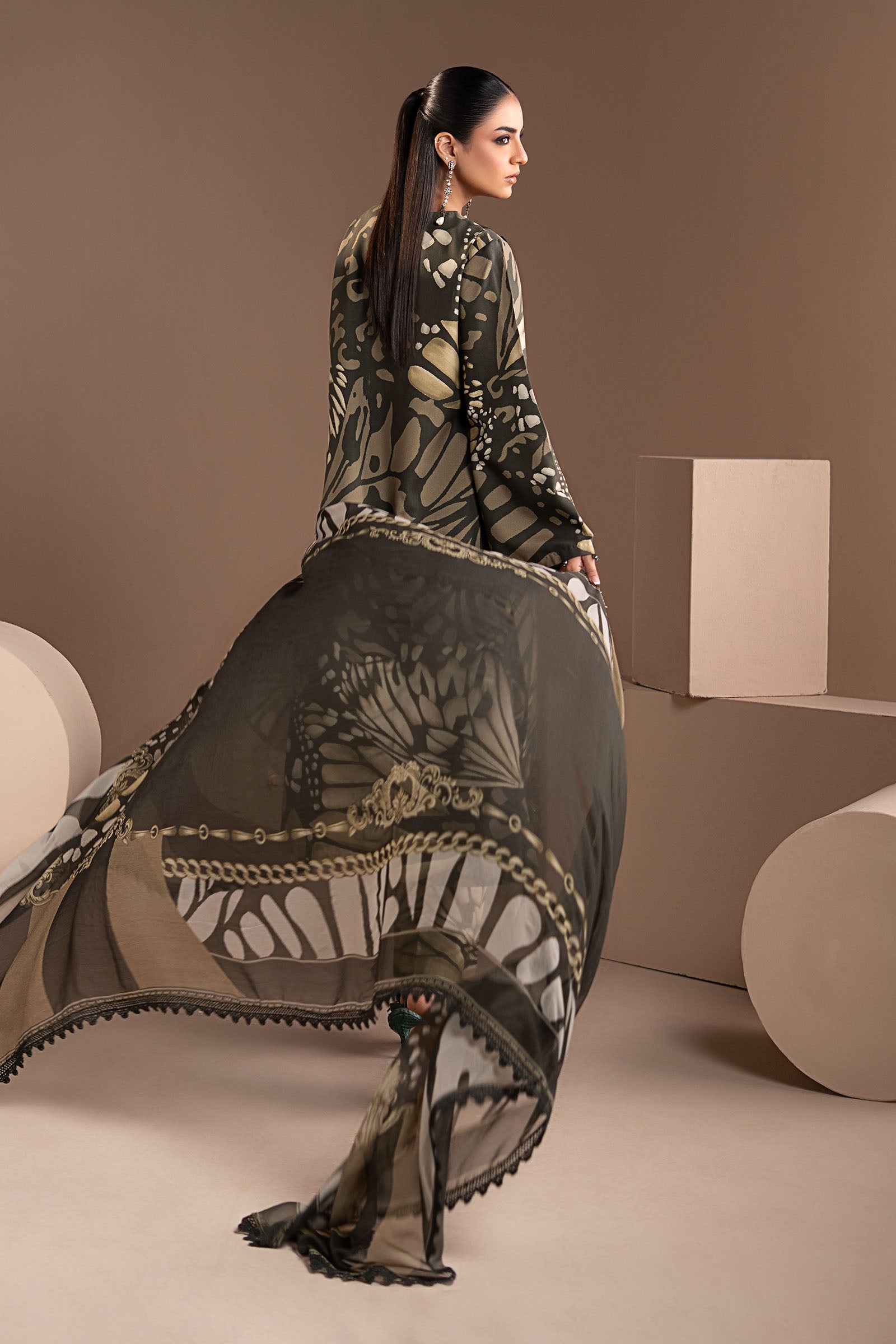 3 Piece Embroidered Linen Suit