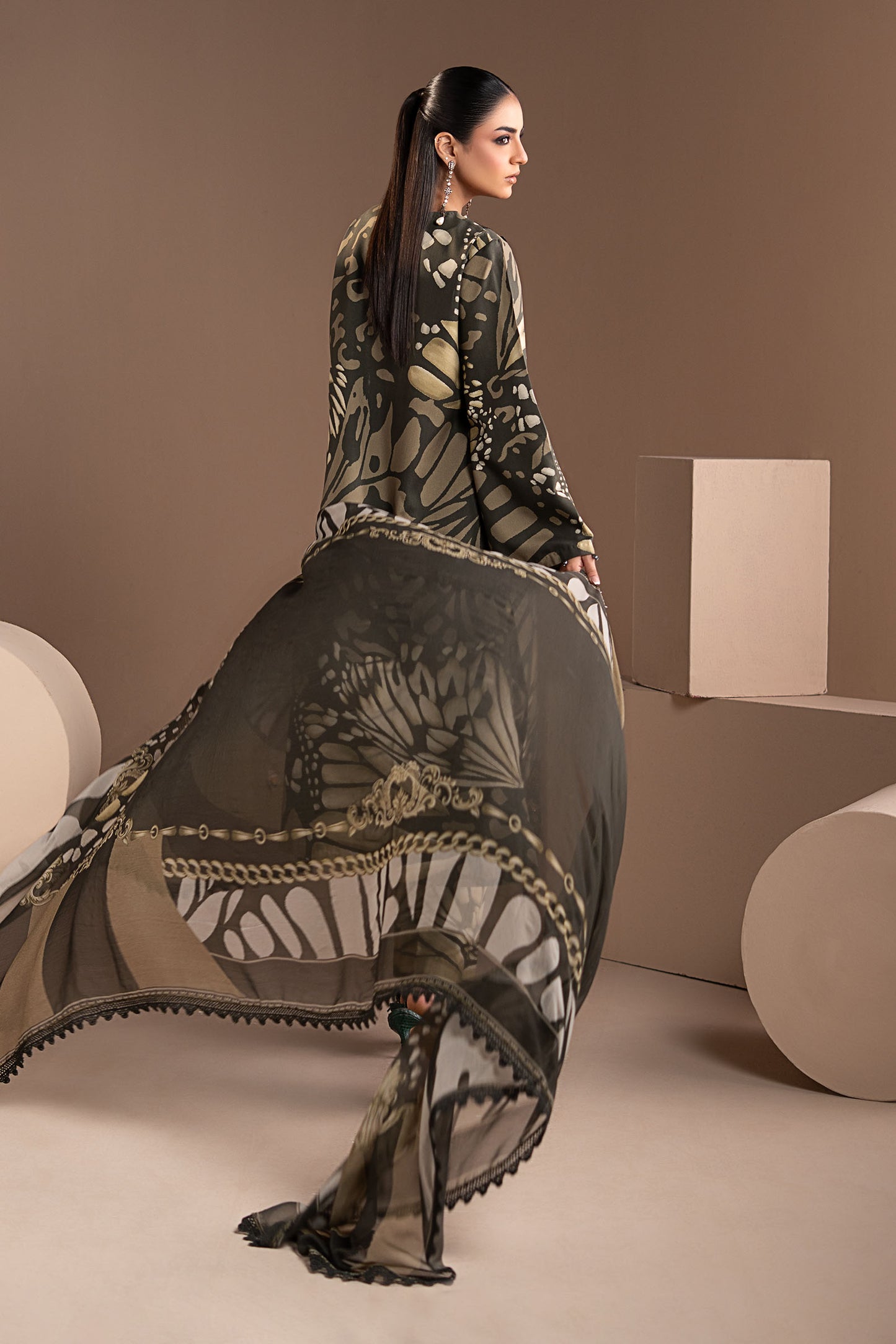 3 Piece Embroidered Linen Suit