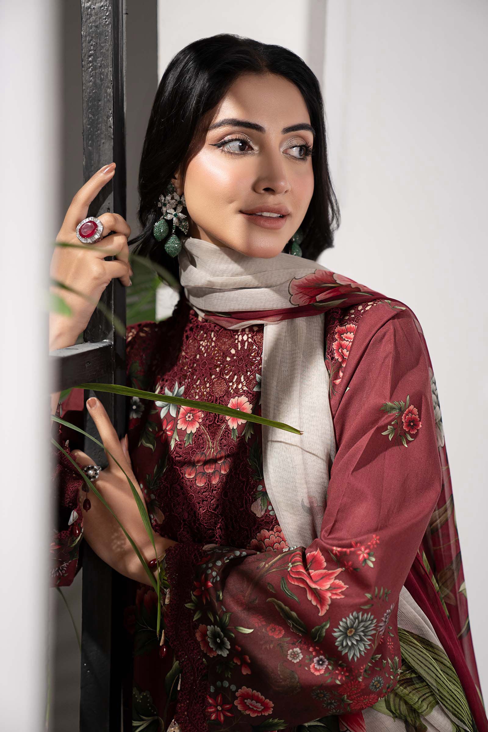 3 Piece Embroidered Cambric Suit