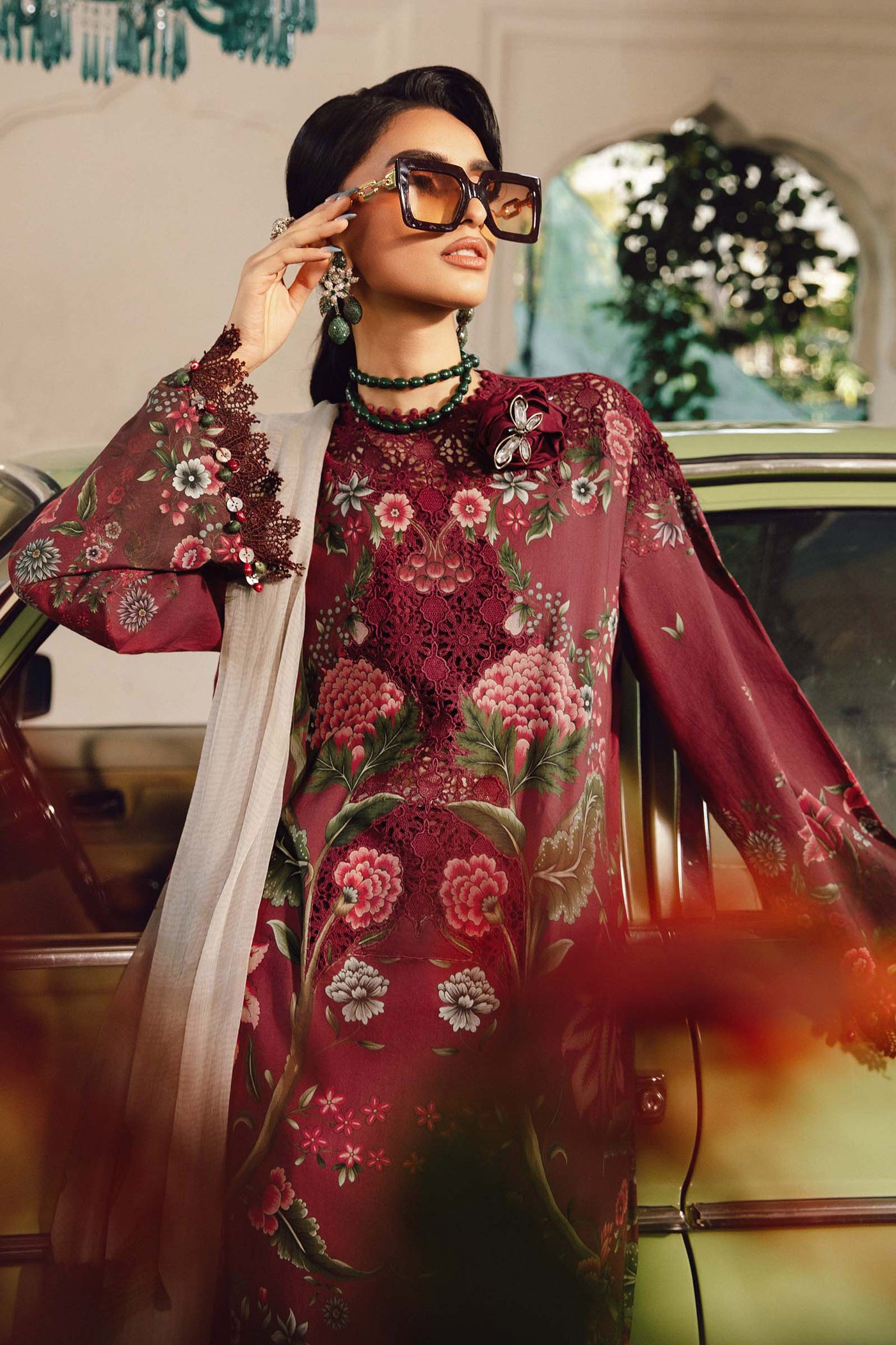 3 Piece Unstitched Embroidered Cambric Suit | MPT-2709-A