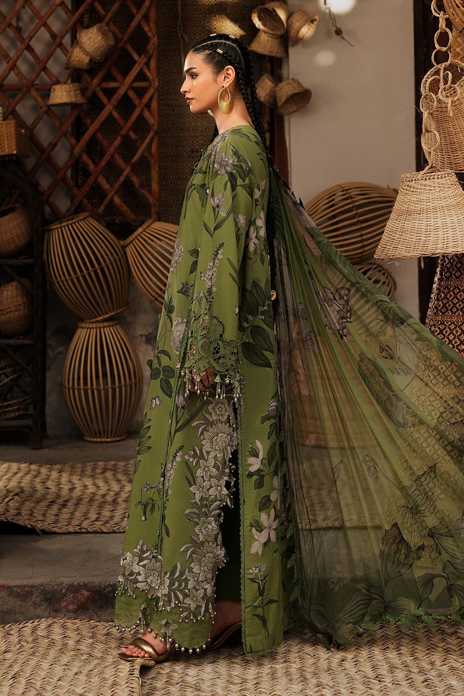 3 Piece Unstitched Embroidered Cambric Suit