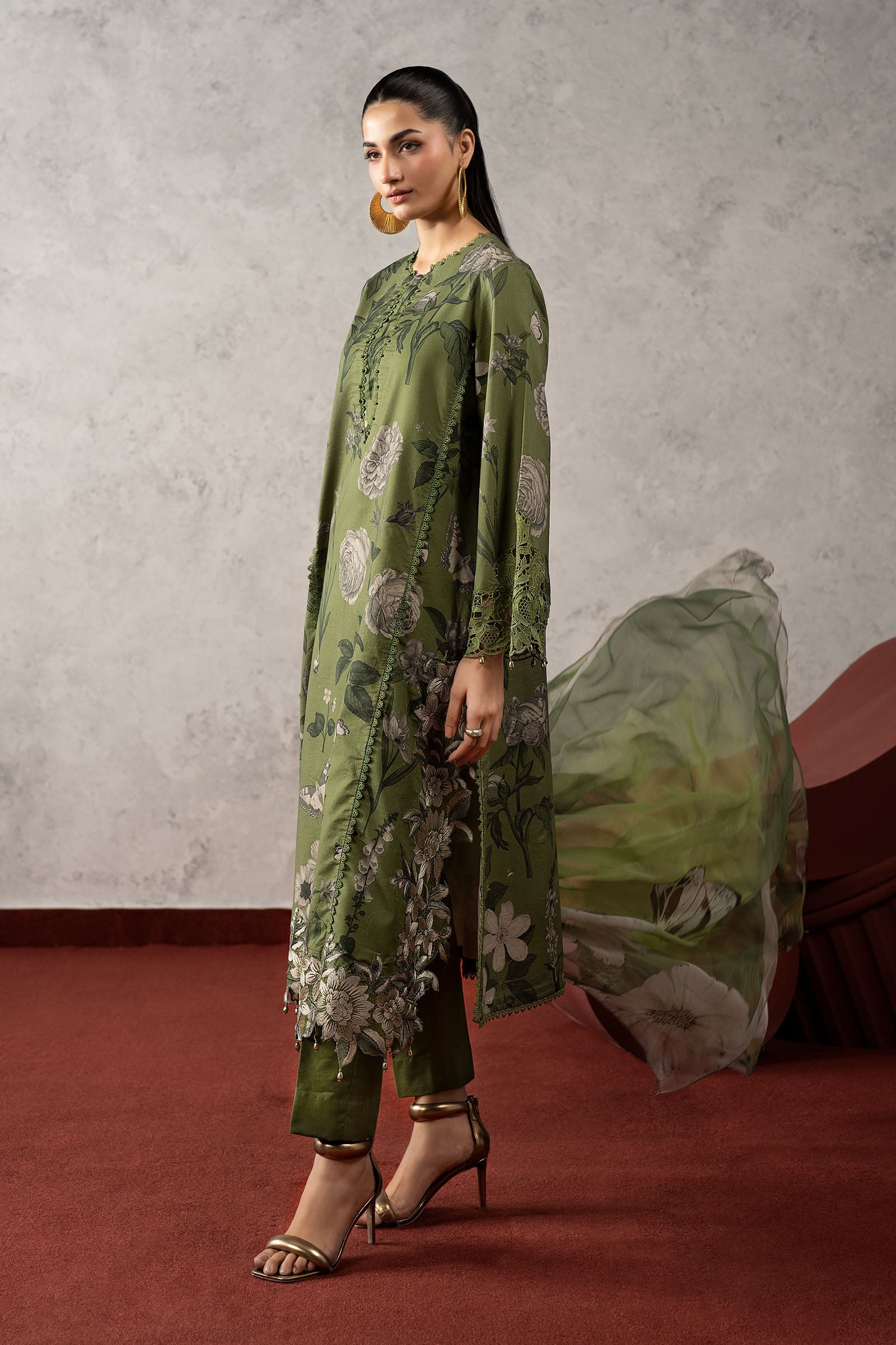 3 Piece Embroidered Cambric Suit