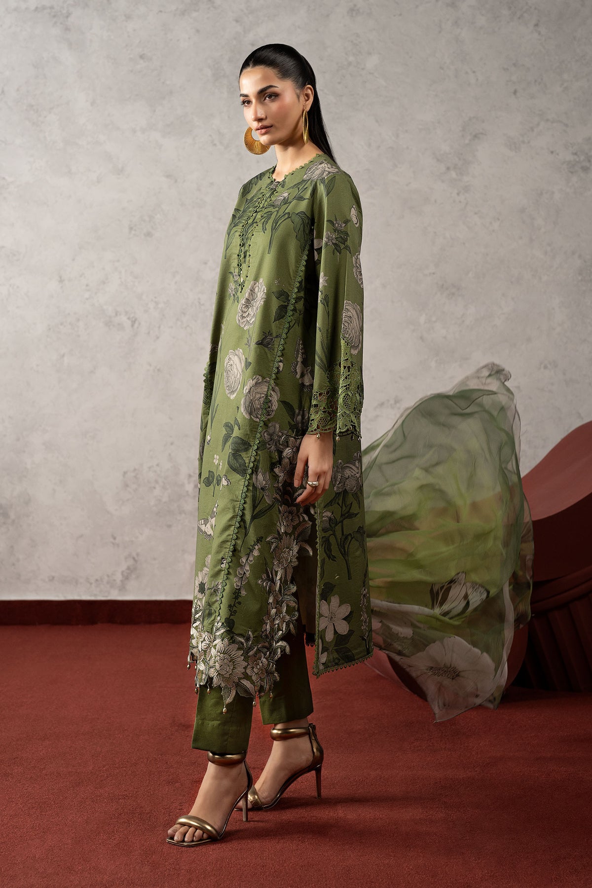 3 Piece Embroidered Cambric Suit