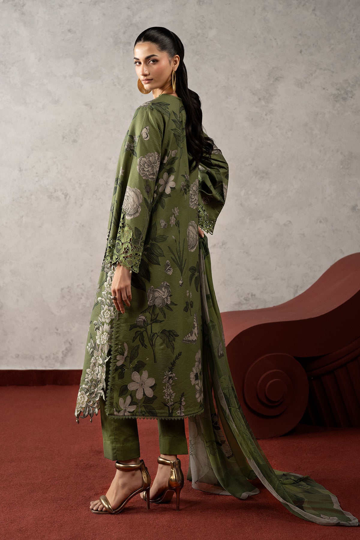 3 Piece Embroidered Cambric Suit