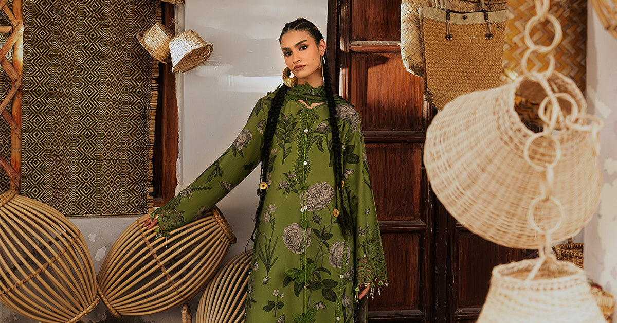 3 Piece Unstitched Embroidered Cambric Suit
