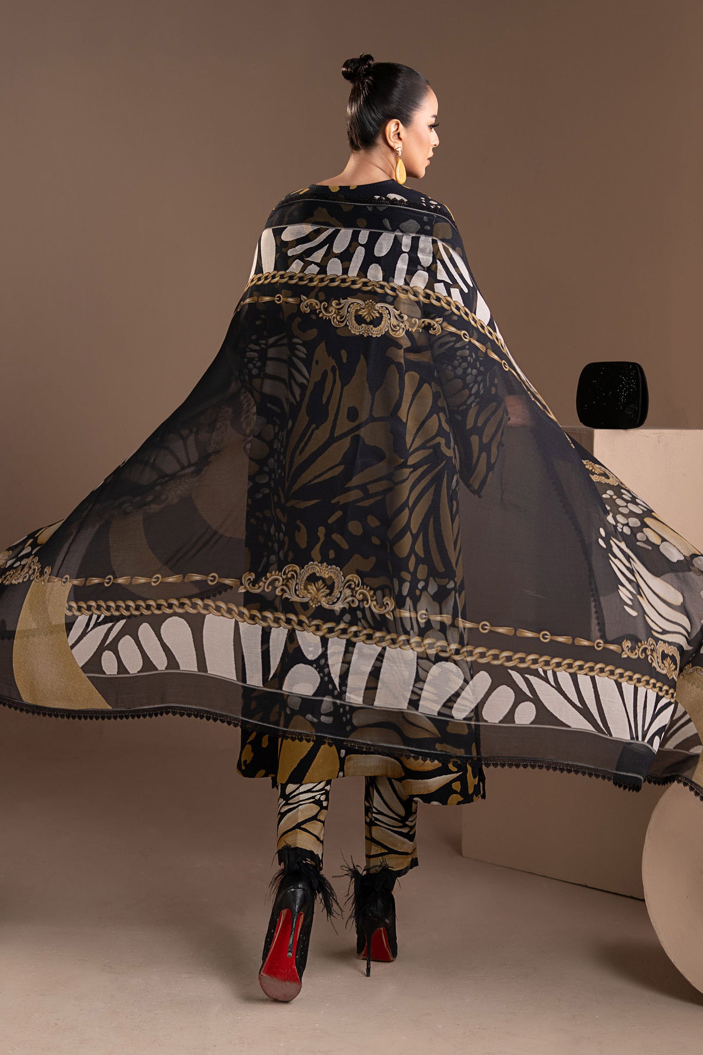 3 Piece Embroidered Linen Suit